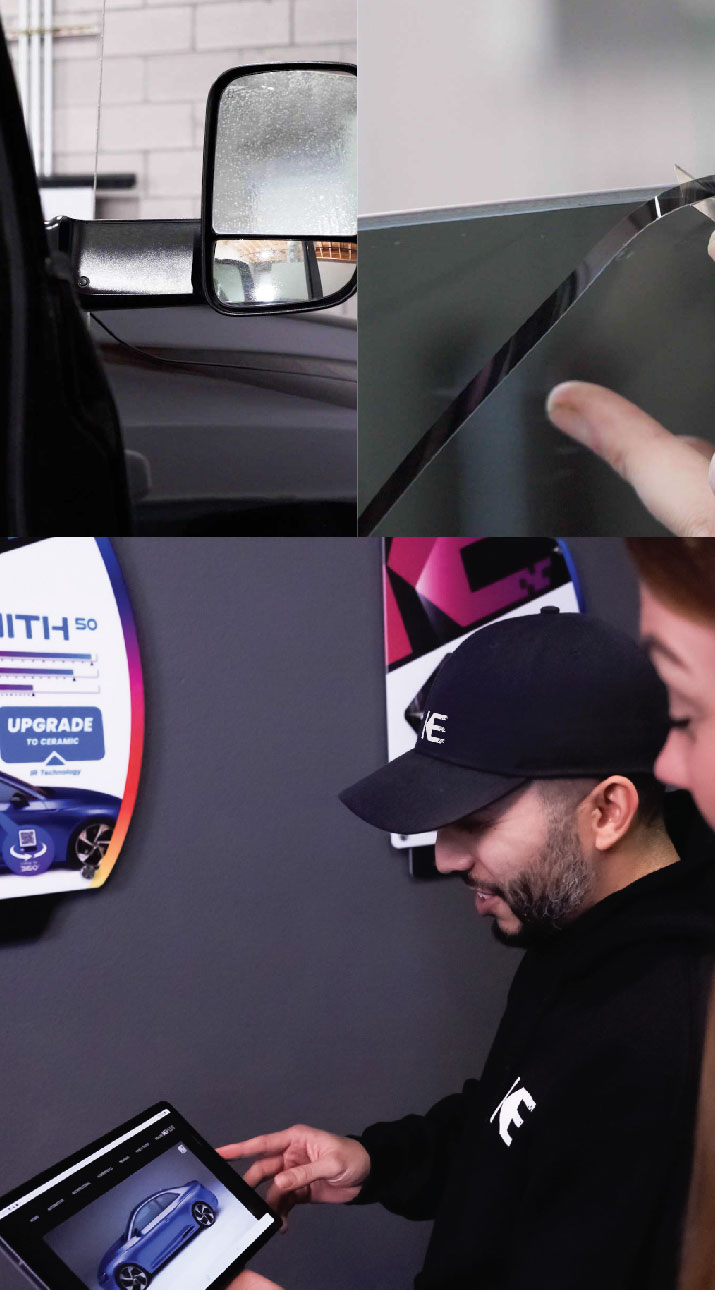 Kepler Dealer Showing Car Window Film Options to Customer in McDonough, Georgia