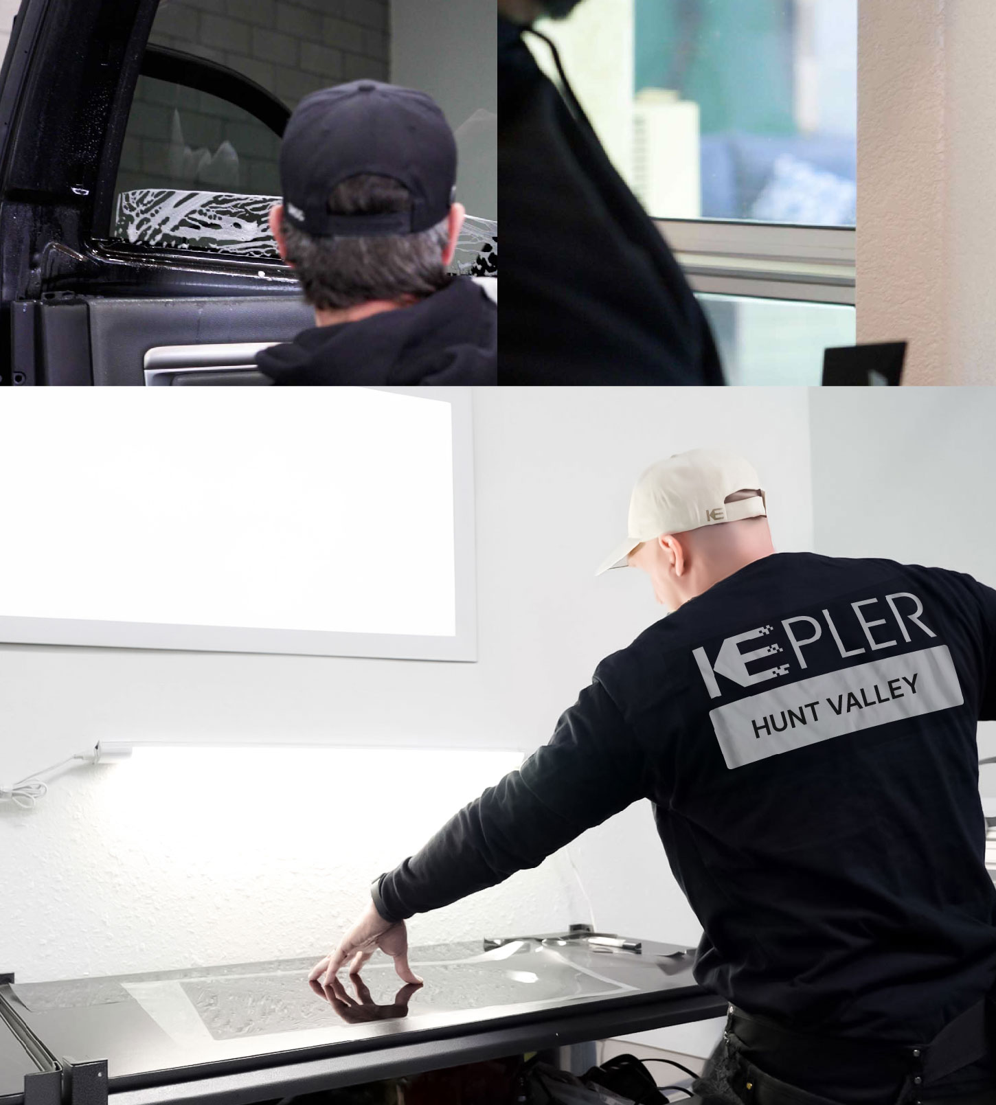 Window Tinting Specialist Cutting Film in Hunt Valley, Maryland