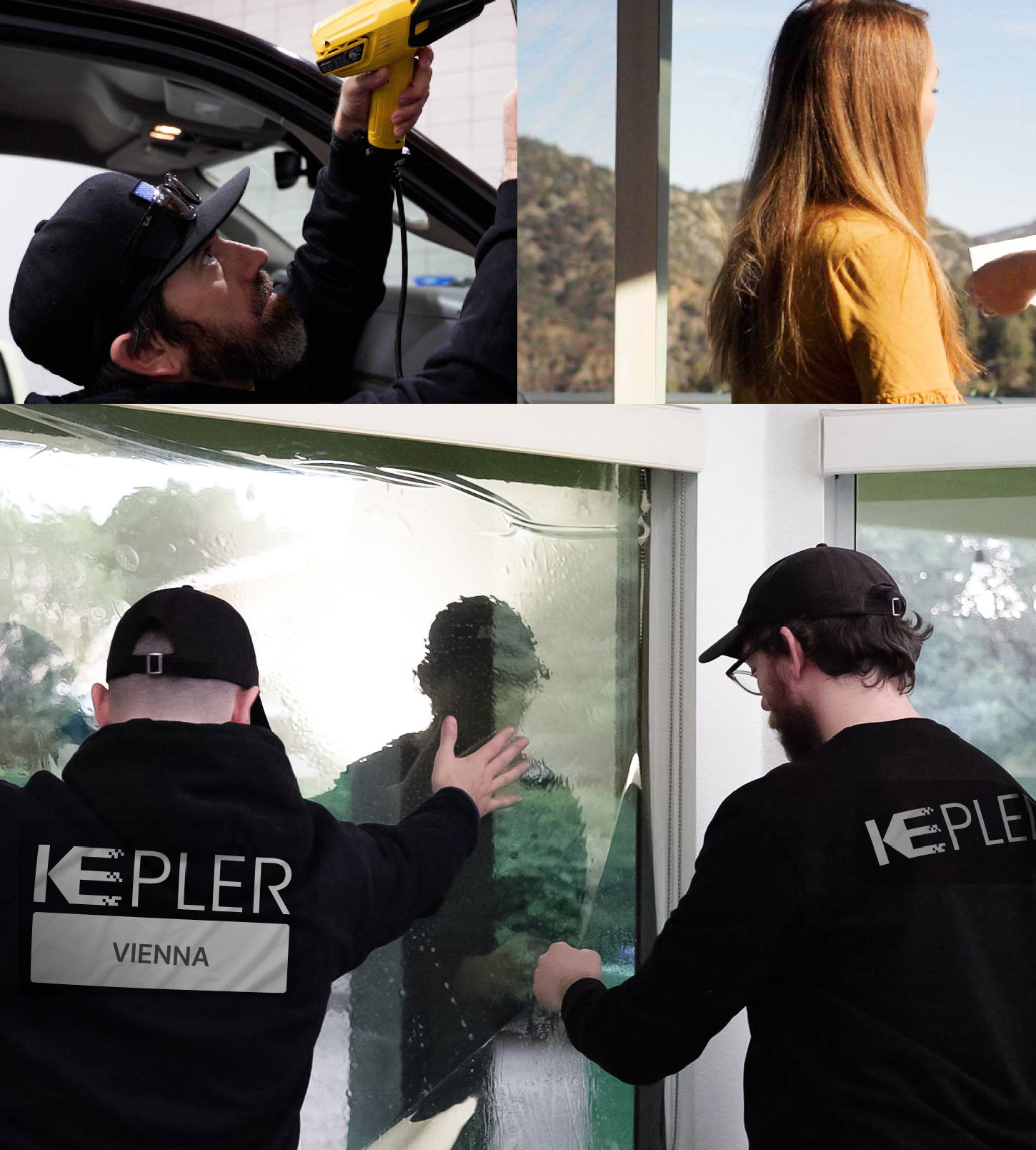 Expert Technician Installing Advanced Window Tint to Home in Vienna