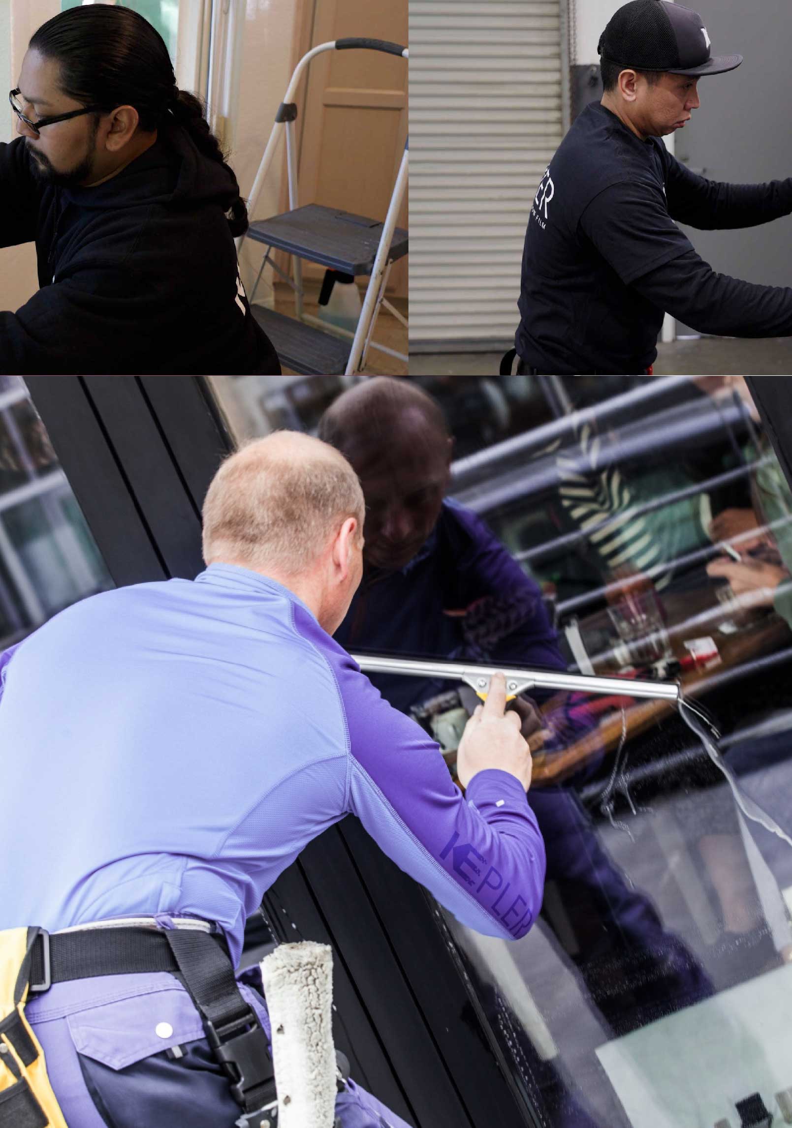 Kepler Expert Applying Anti-Graffiti Window Film to a Drexel Hill Shop Front