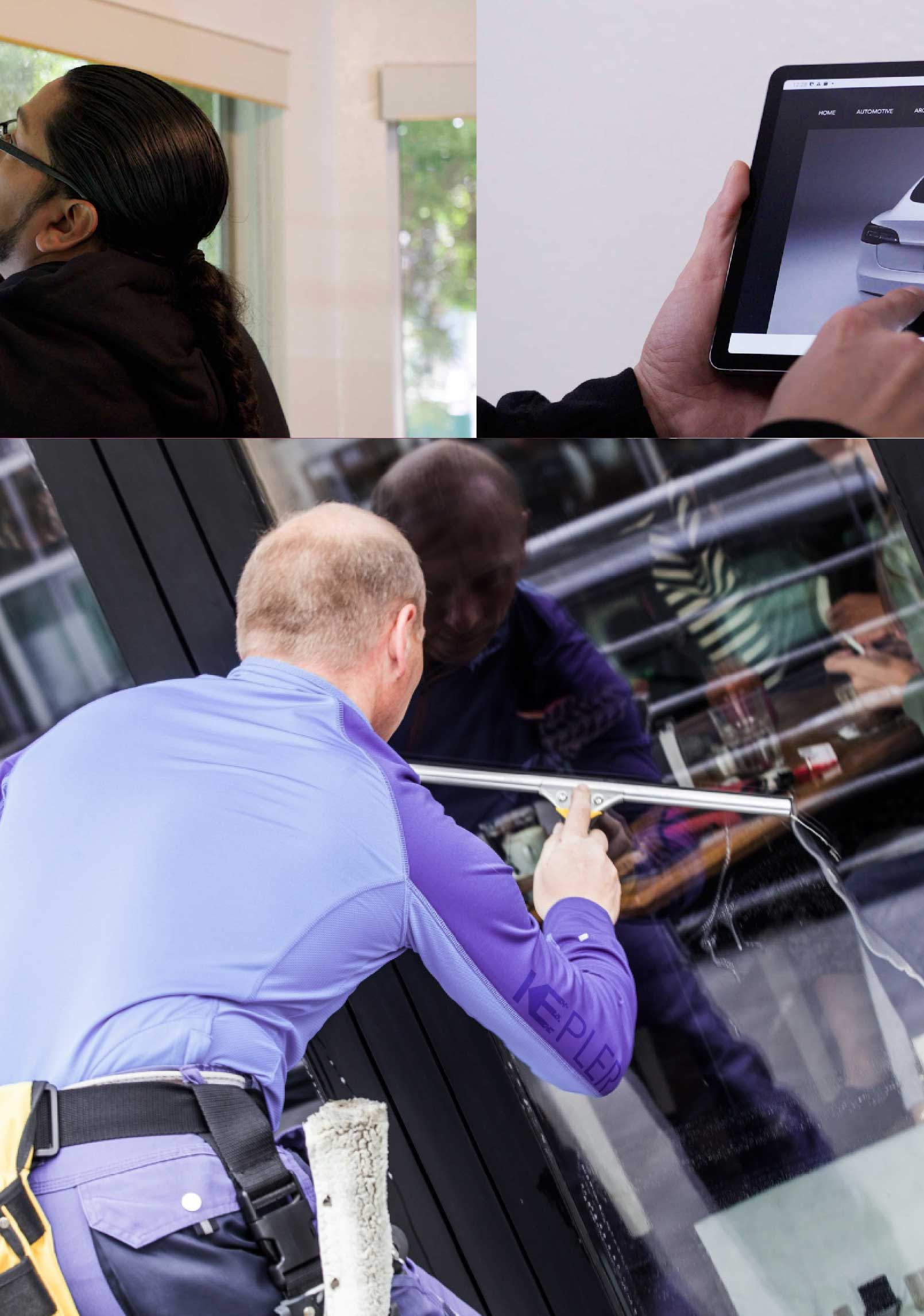 Kepler Skilled Applying Anti-Graffiti Window Film to a Mobile Shop Front