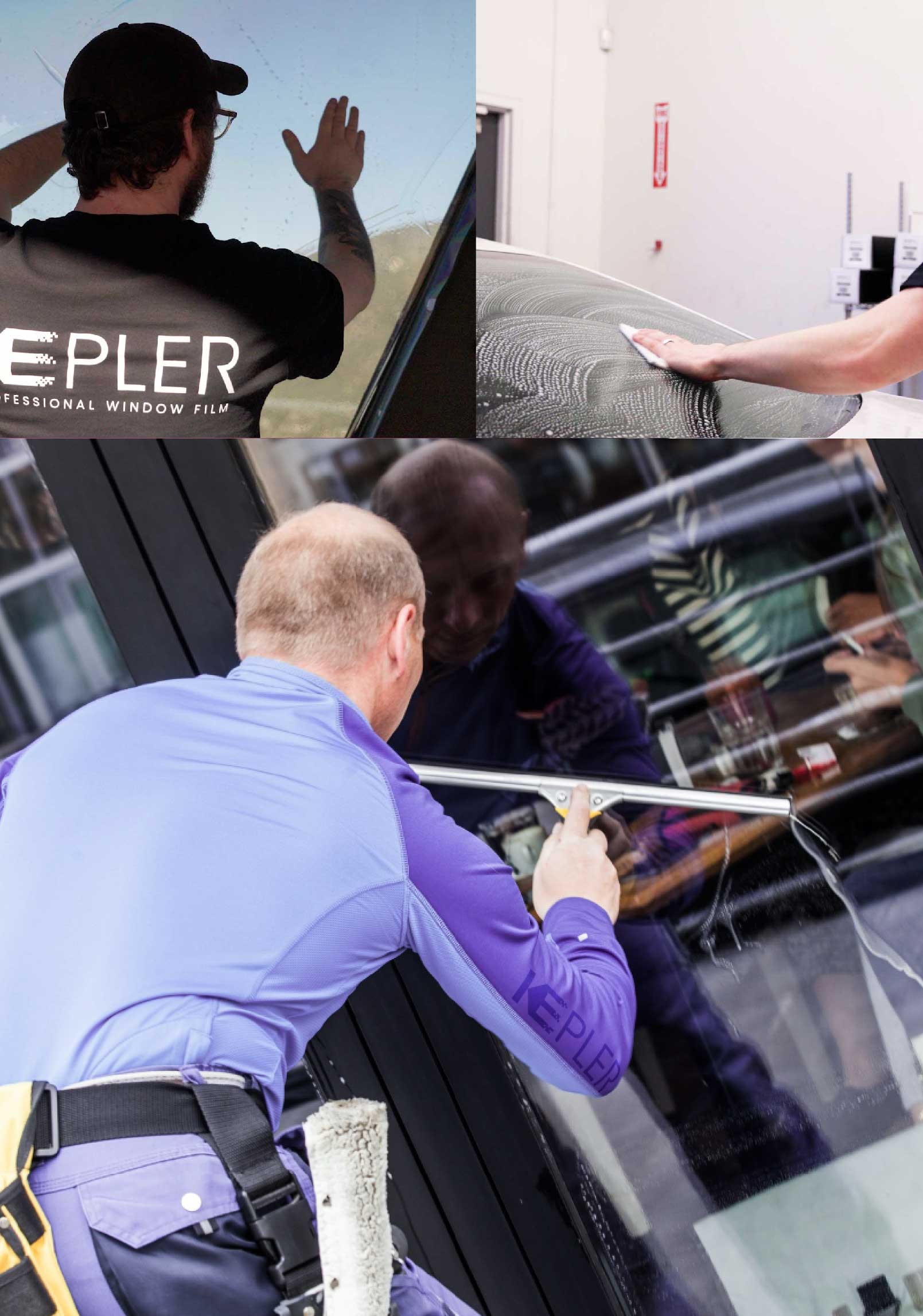 Kepler Expert Applying Anti-Graffiti Window Film to a Winslow Shop Front