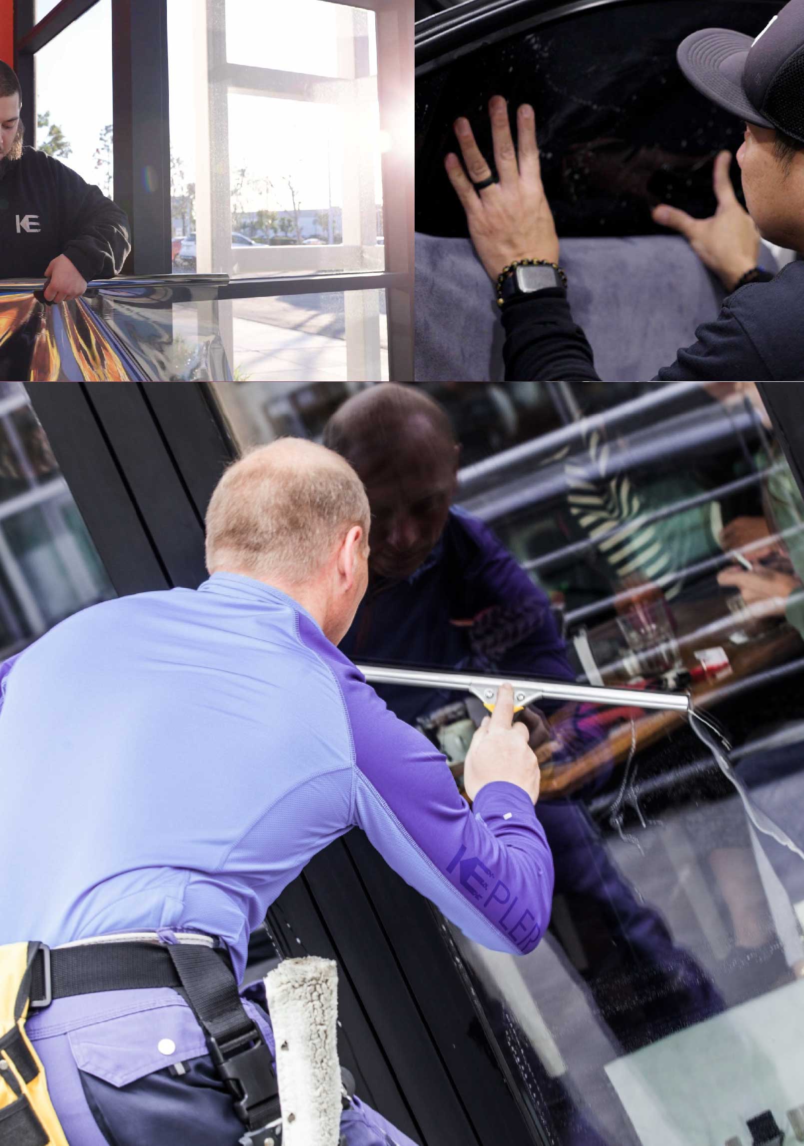 Kepler Expert Applying Anti-Graffiti Window Film to a Wylie Shop Front