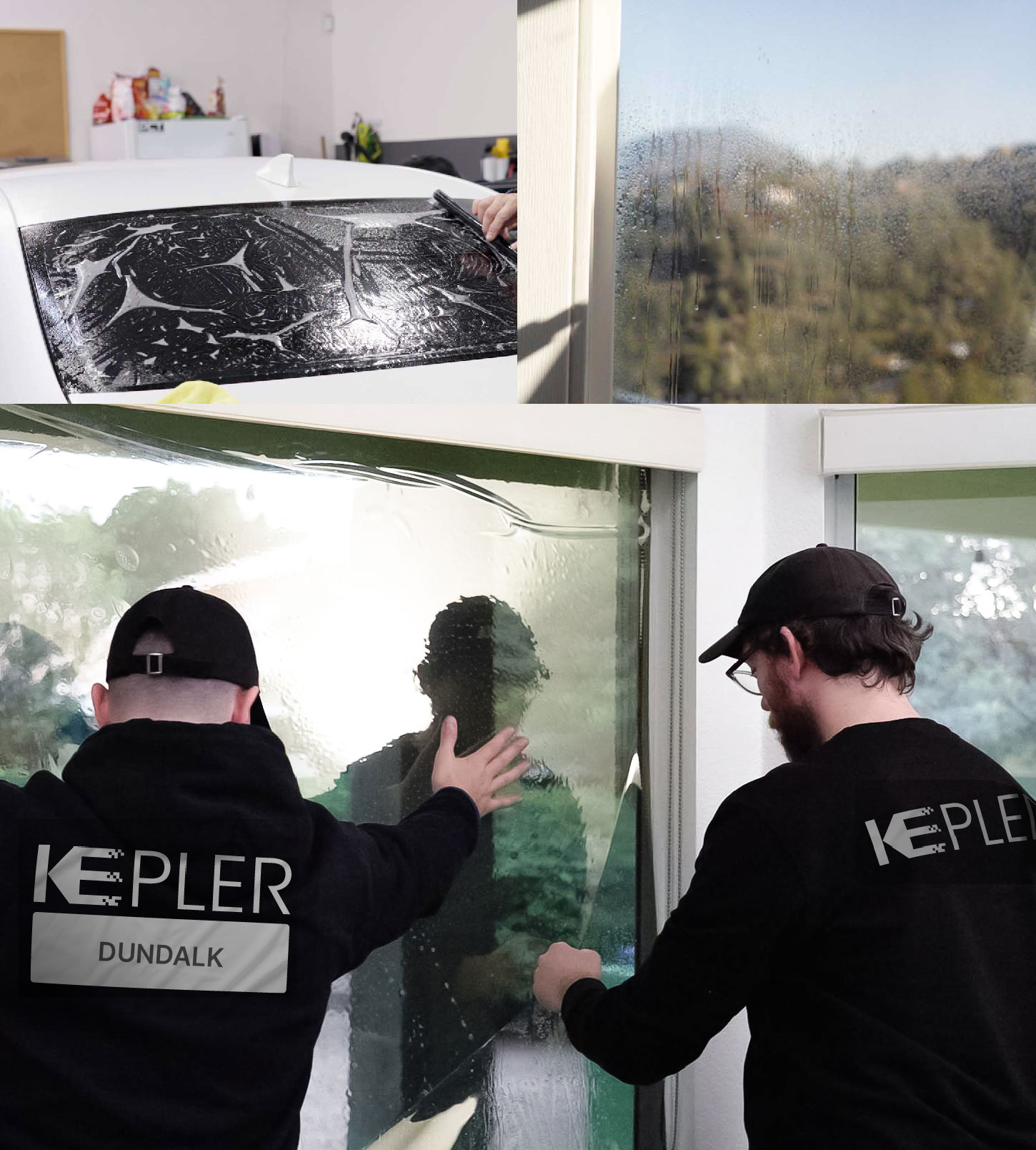 Kepler Technician Fitting Ceramic Window Tint to Home in Dundalk