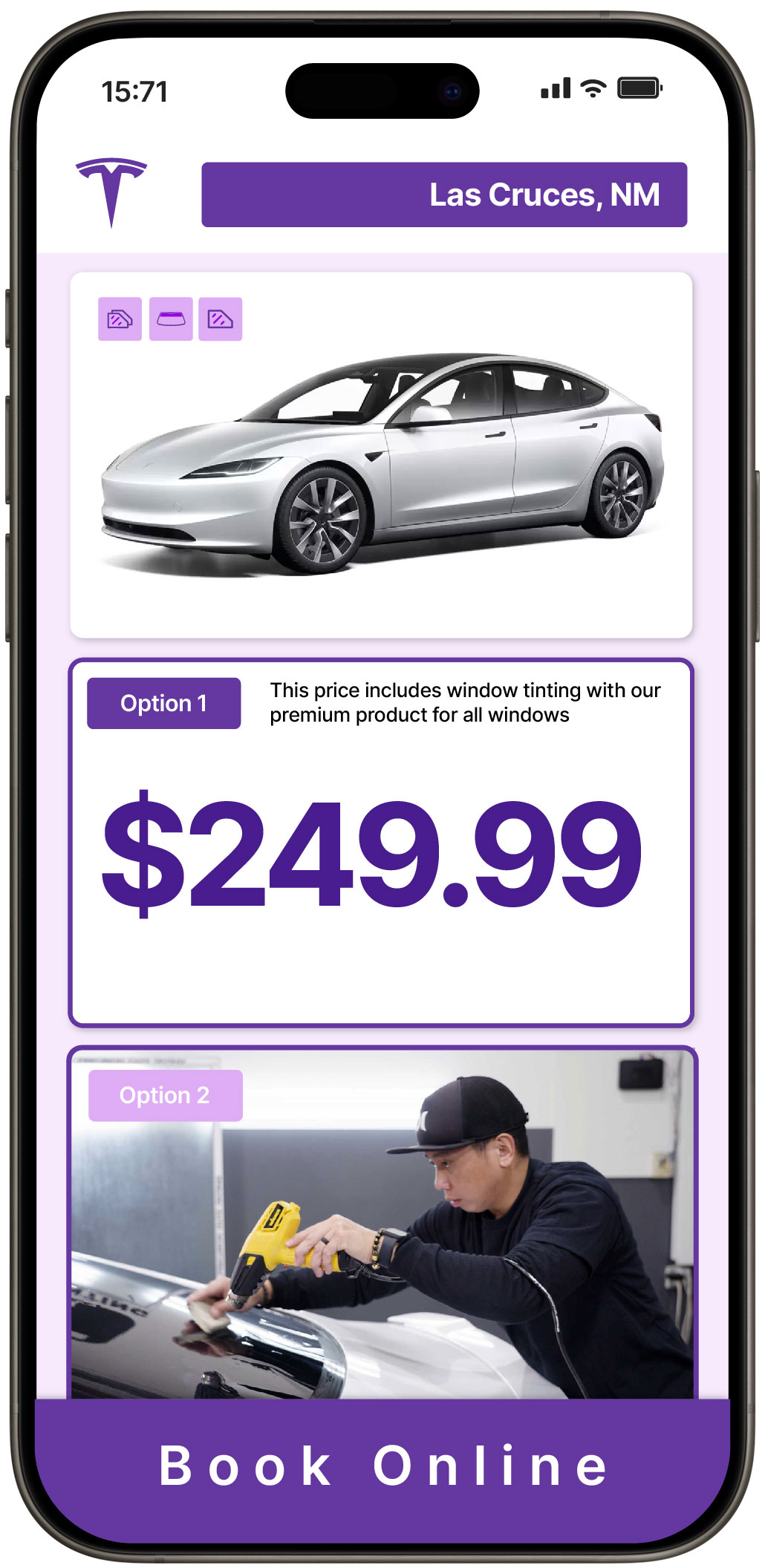 View Affordable Tesla Window Tinting Rates in Las Cruces, New Mexico