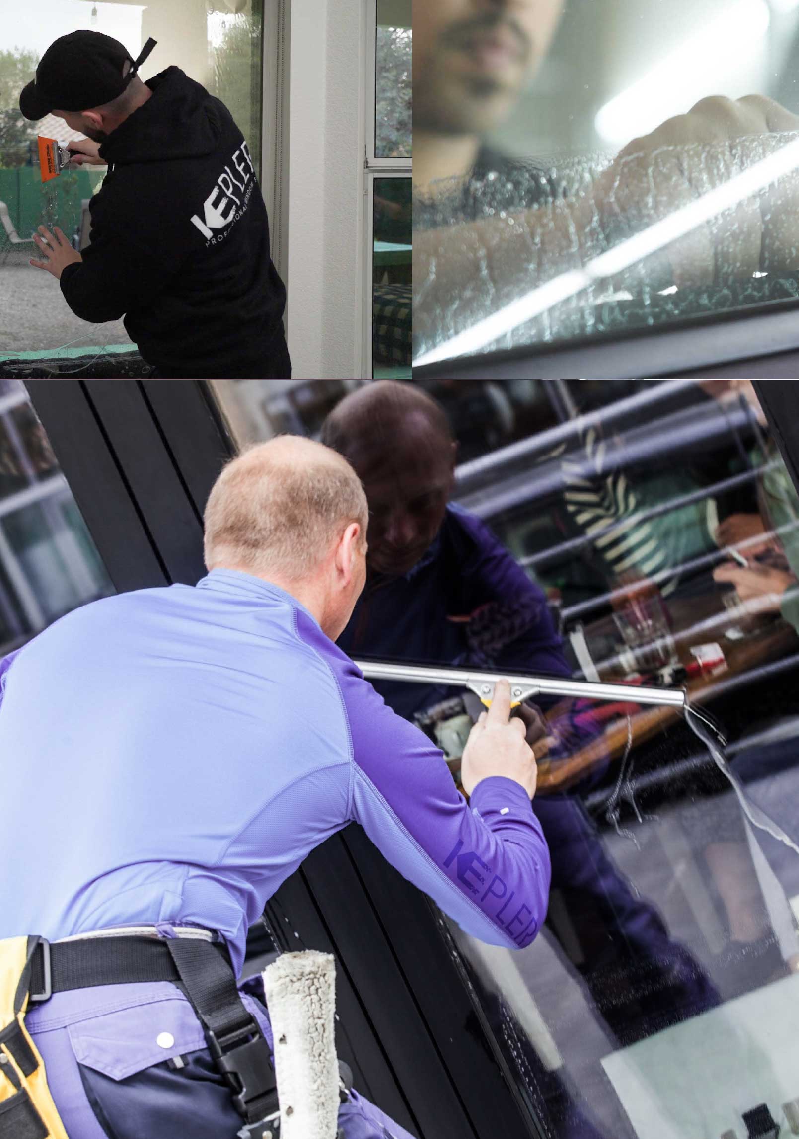 Kepler Professional Applying Anti-Graffiti Window Film to a Savannah Shop Front