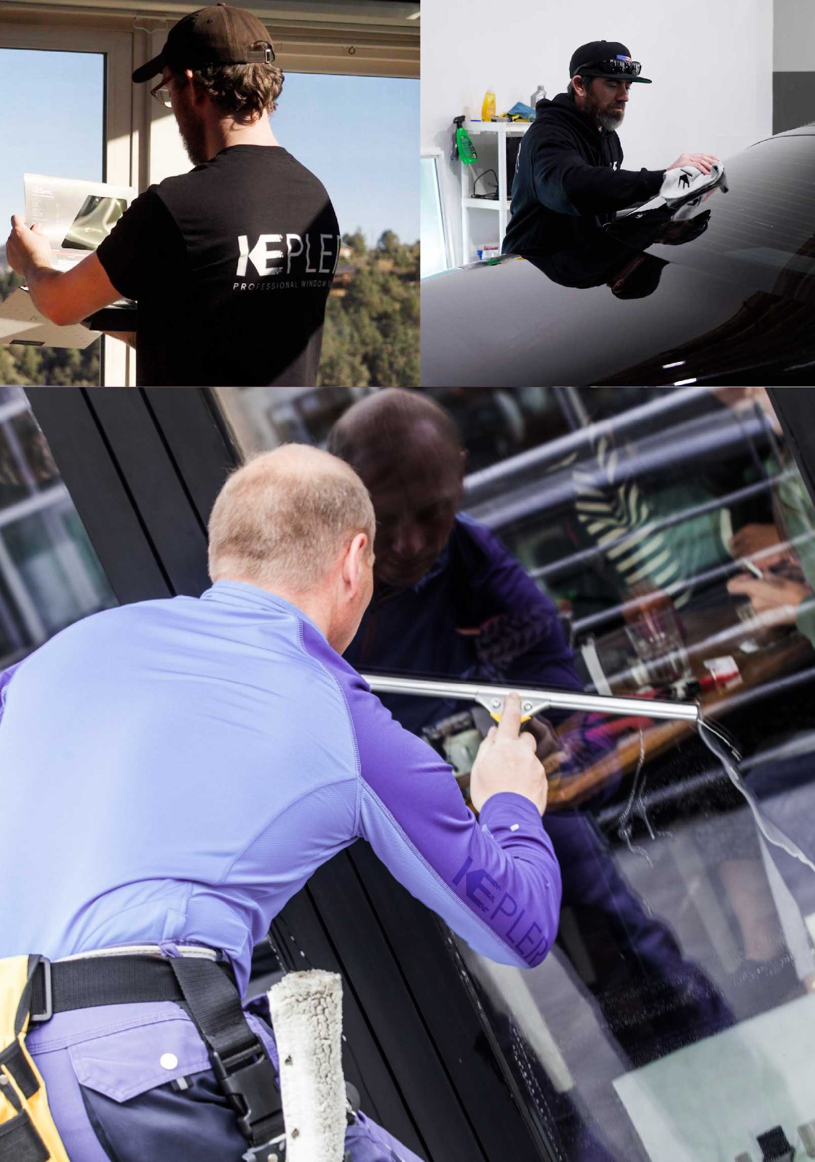 Kepler Professional Applying Anti-Graffiti Window Film to a Schofield Barracks Shop Front