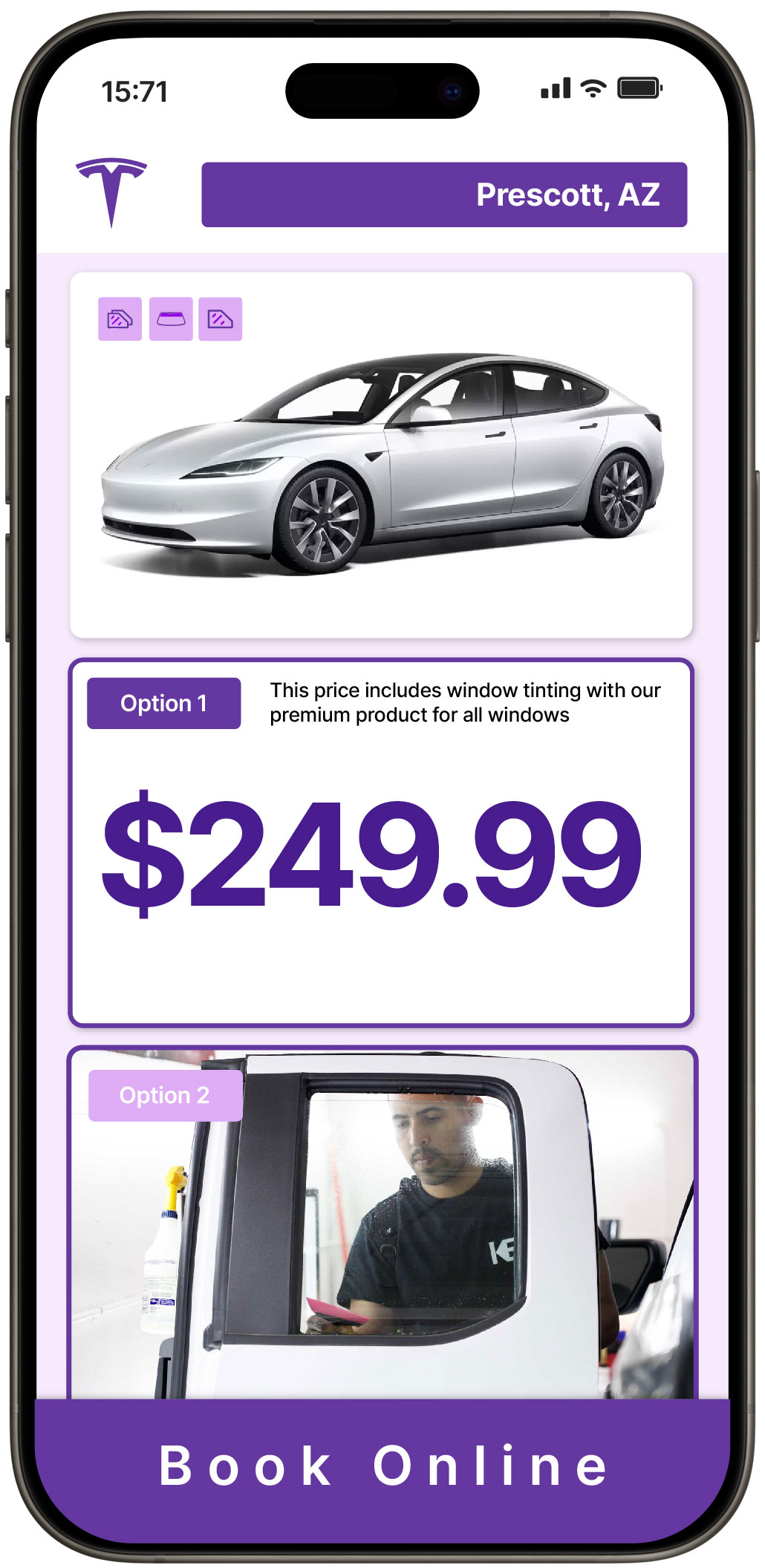 View Reasonable Tesla Window Tinting Prices in Prescott, Arizona