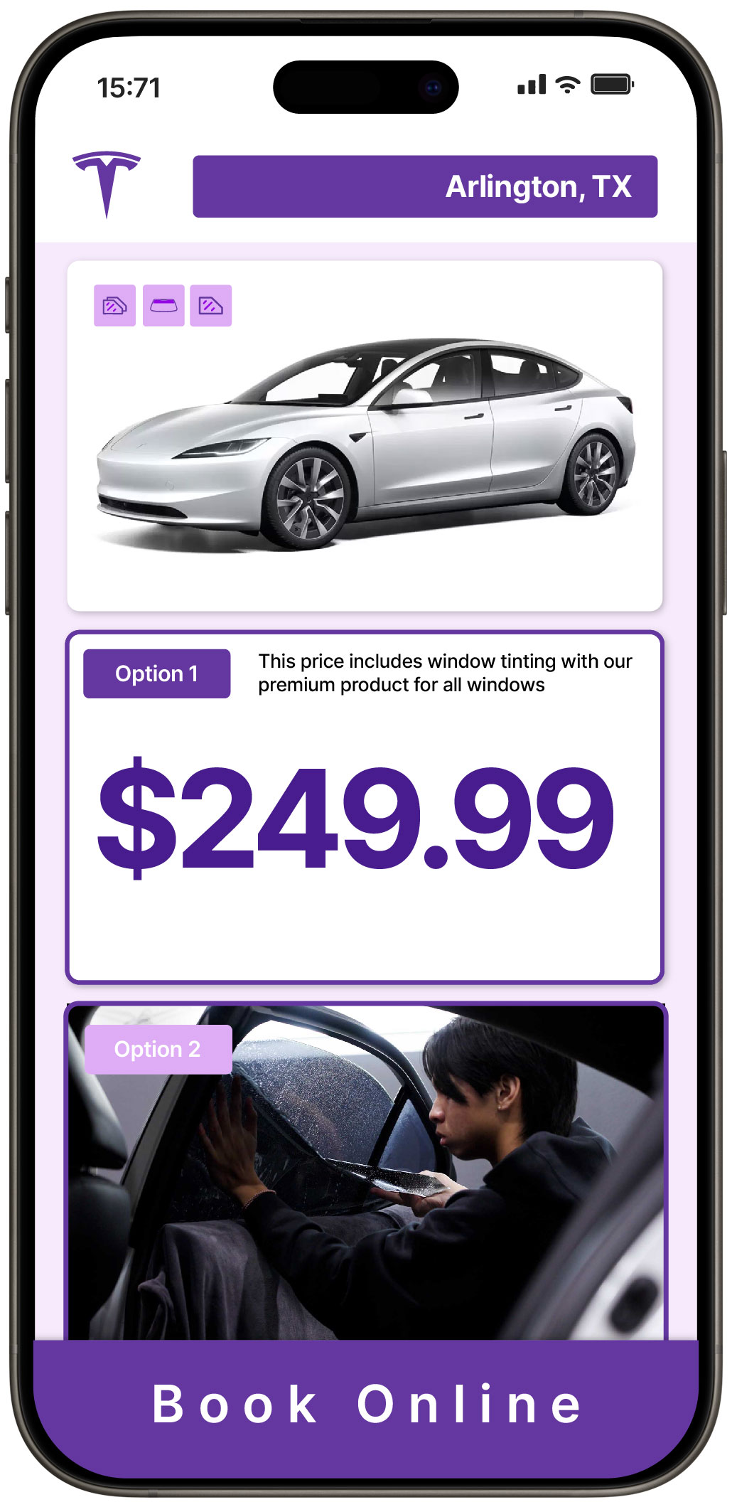 View Competitive Tesla Window Tinting Prices in Arlington, Texas