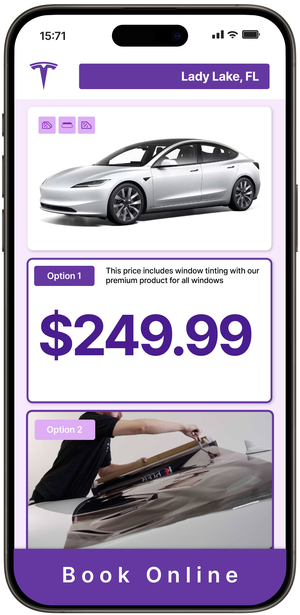 View Affordable Tesla Window Tinting Rates in Lady Lake, Florida