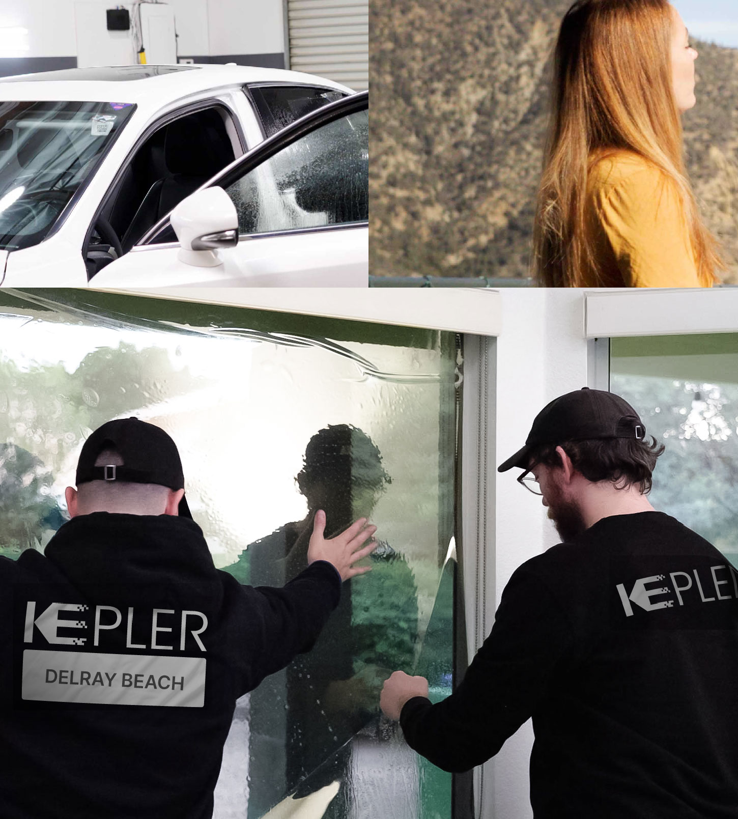 Kepler Technician Installing Advanced Window Tint to Home in Delray Beach