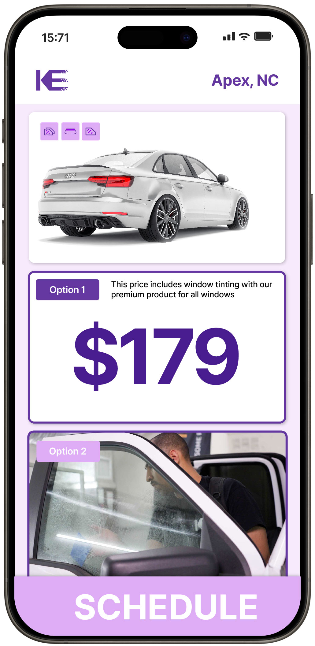 View Affordable Car Window Tinting Prices in Apex, North Carolina