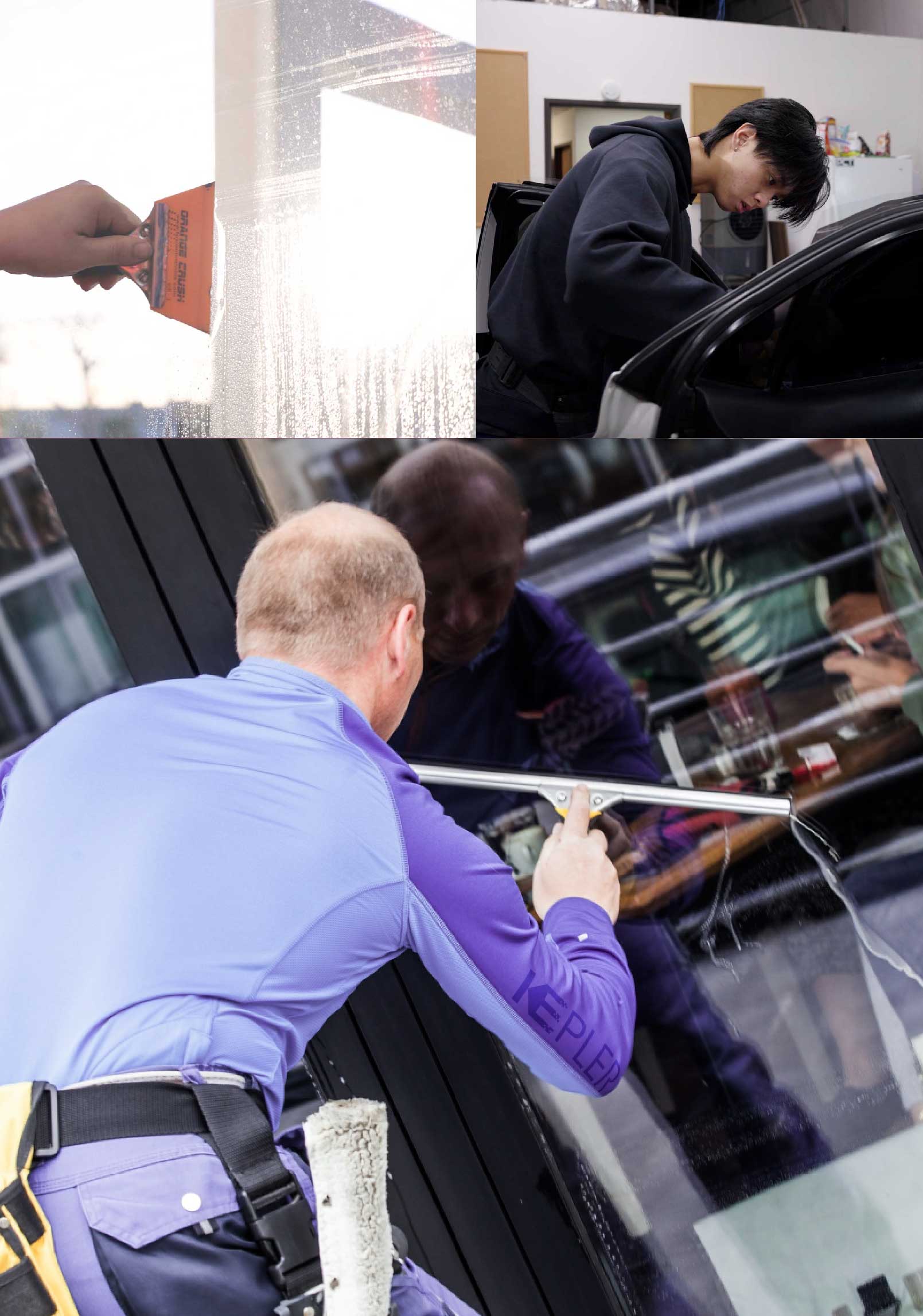 Kepler Expert Applying Anti-Graffiti Window Film to a Weymouth Shop Front