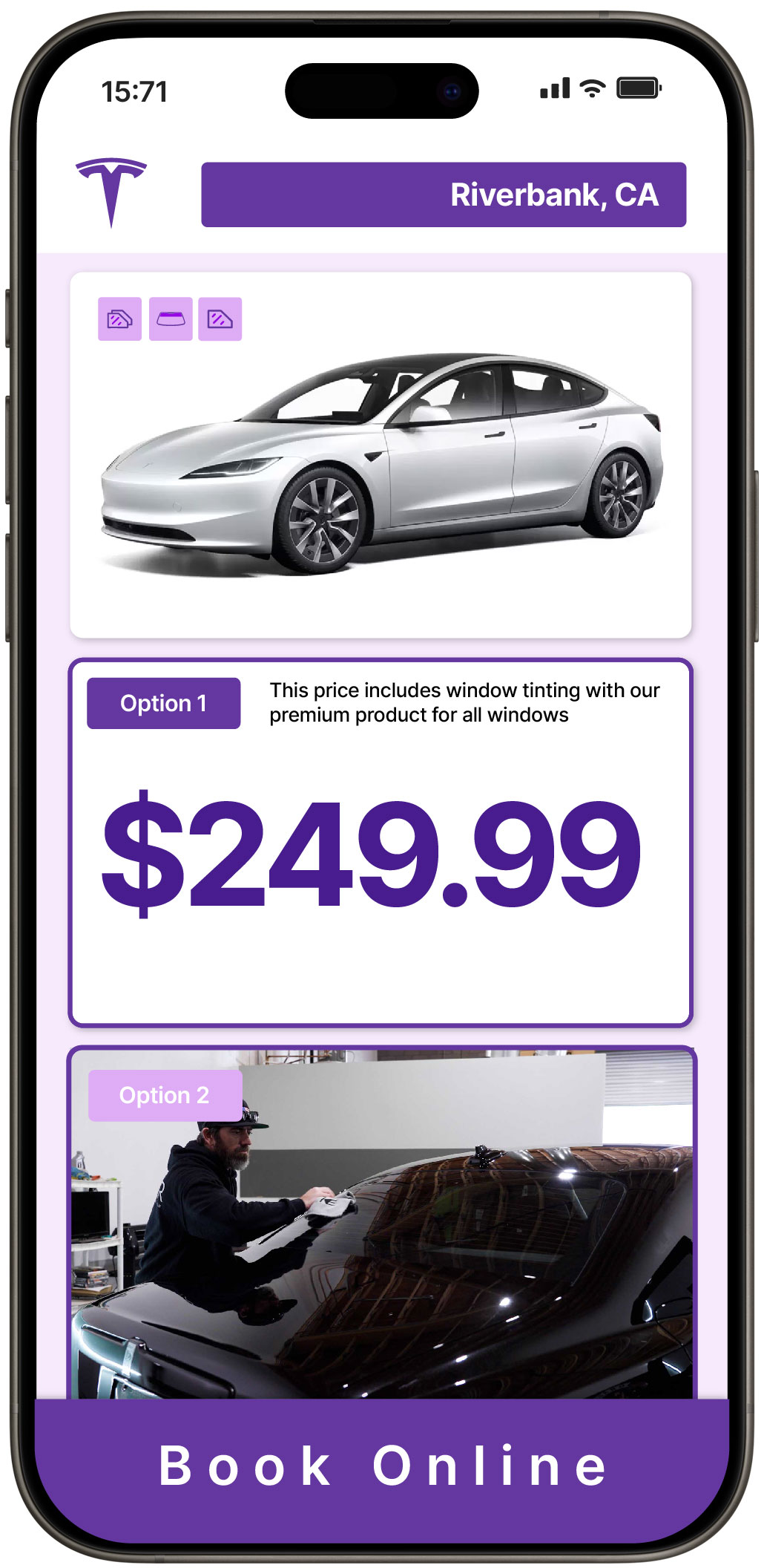 View Competitive Tesla Window Tinting Rates in Riverbank, California