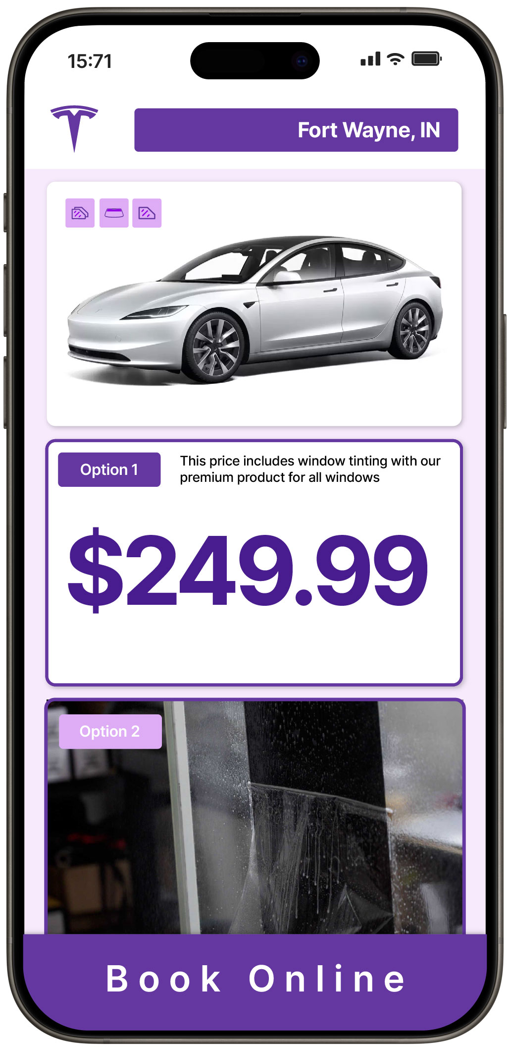 View Affordable Tesla Window Tinting Prices in Fort Wayne, Indiana