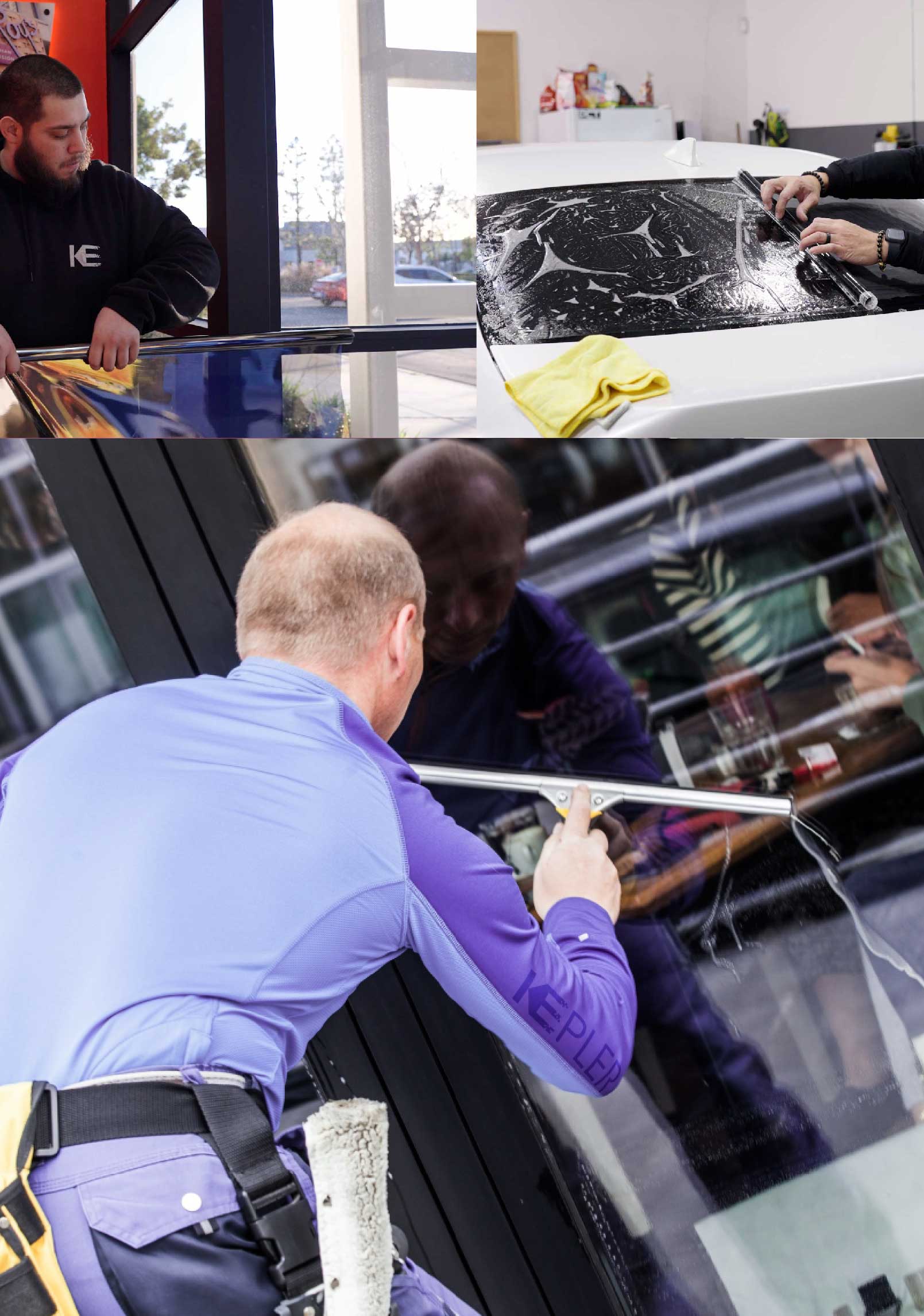 Kepler Expert Applying Anti-Graffiti Window Film to a Chantilly Shop Front