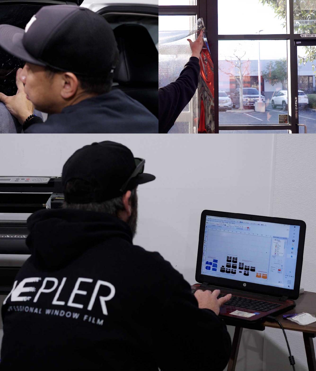 Ceramic Window Tinting Expert Cutting Film in River Falls, Wisconsin