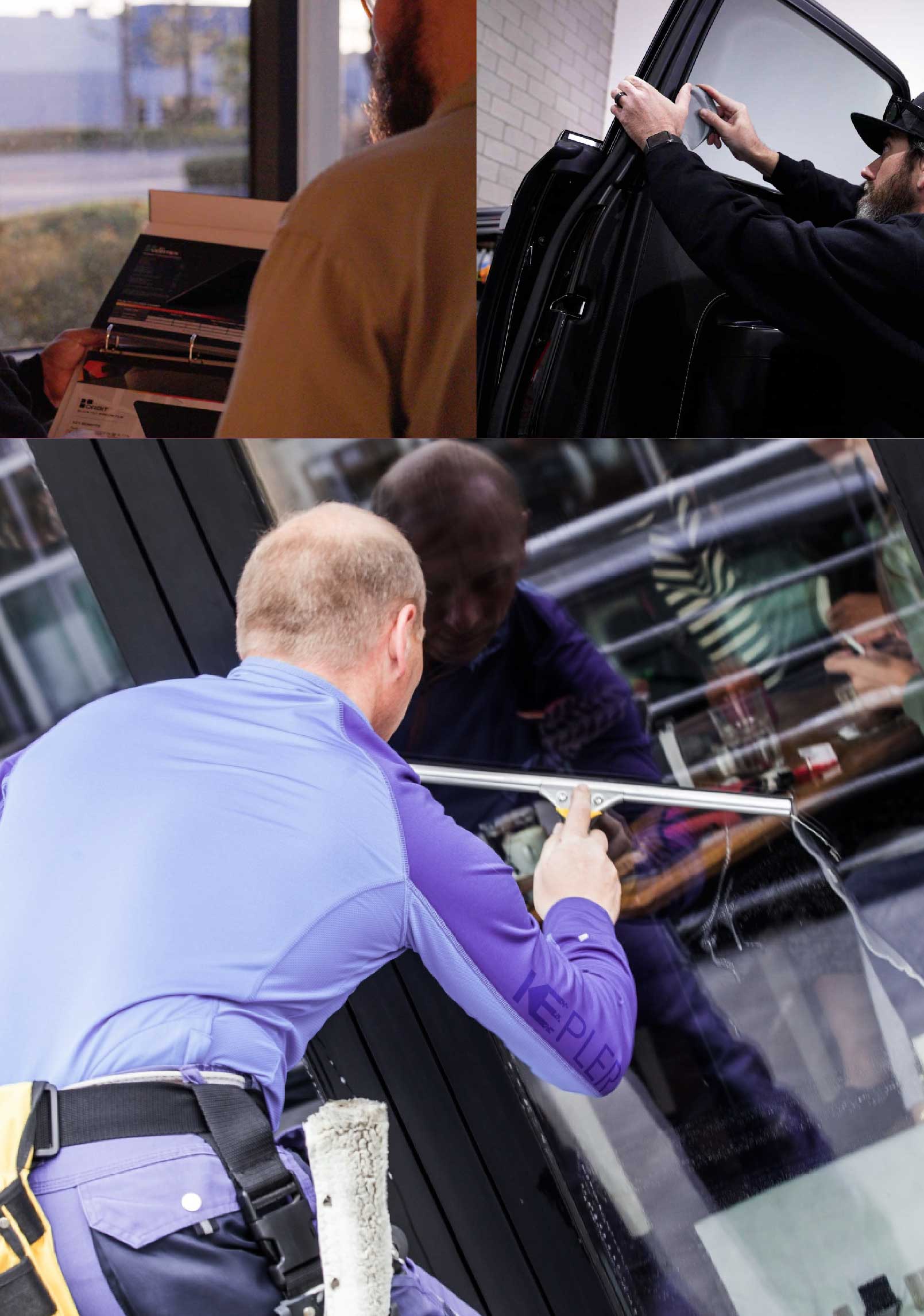 Kepler Professional Applying Anti-Graffiti Window Film to a Imperial Shop Front