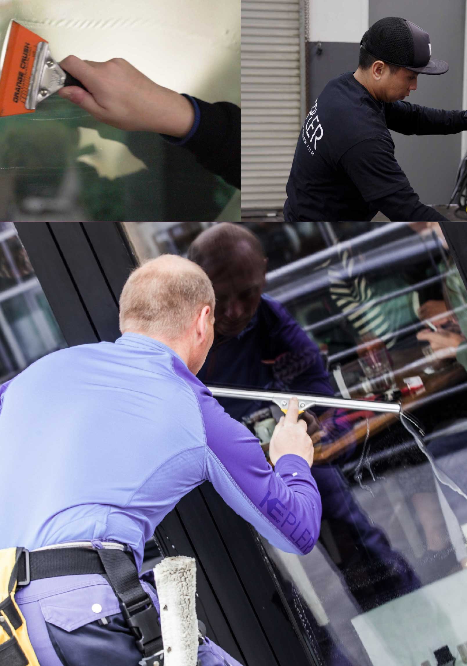 Kepler Expert Applying Anti-Graffiti Window Film to a Battleboro Shop Front