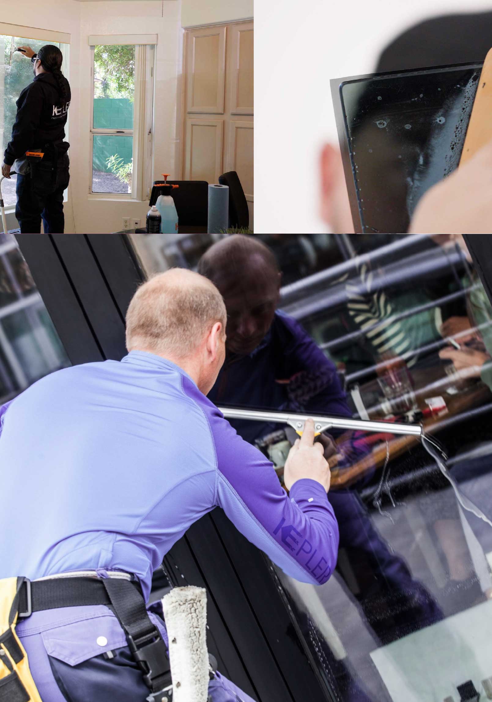 Kepler Skilled Applying Anti-Graffiti Window Film to a Lewiston Shop Front