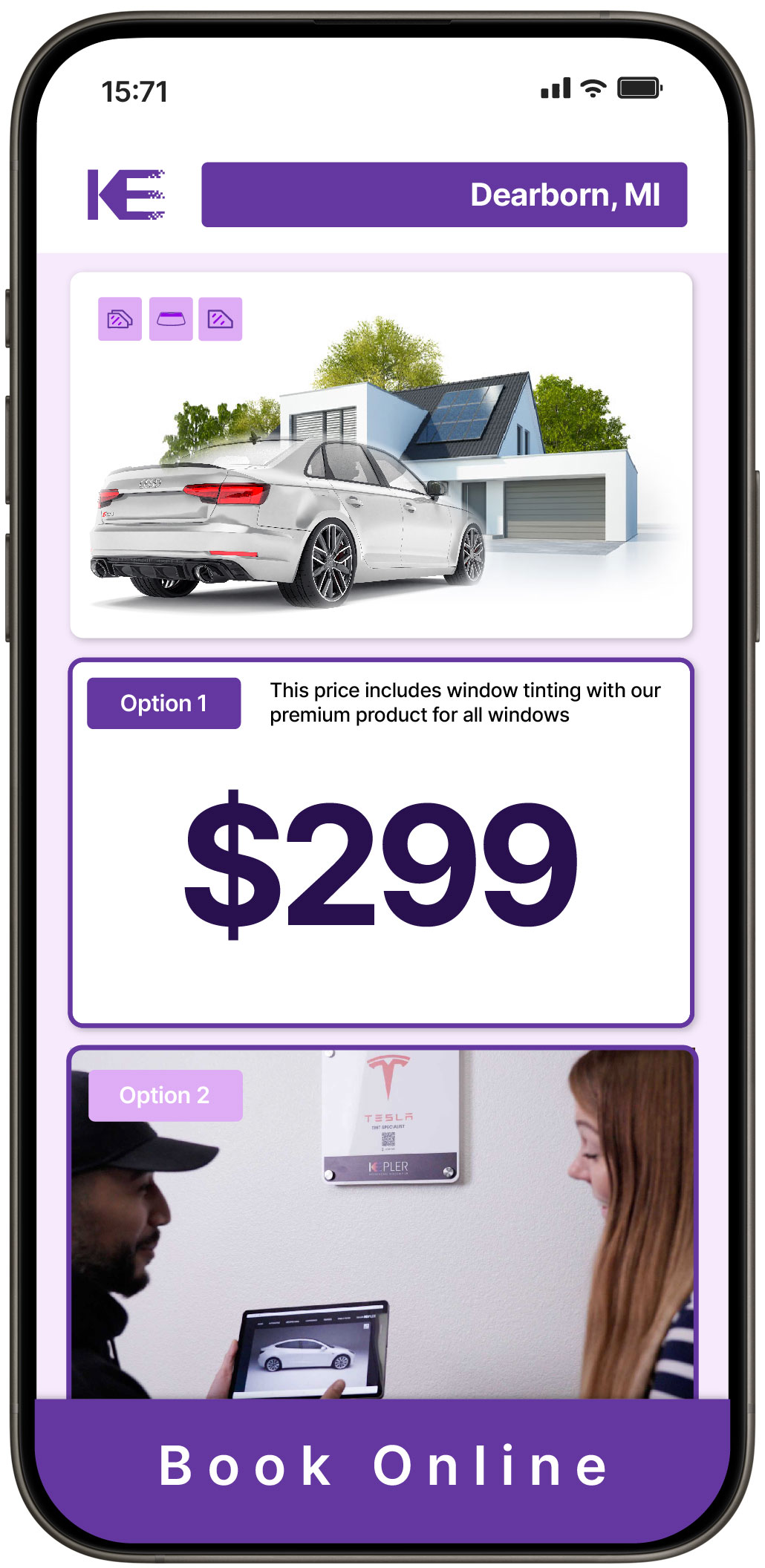 View Reasonable Tesla Window Tinting Rates in Midland, Michigan