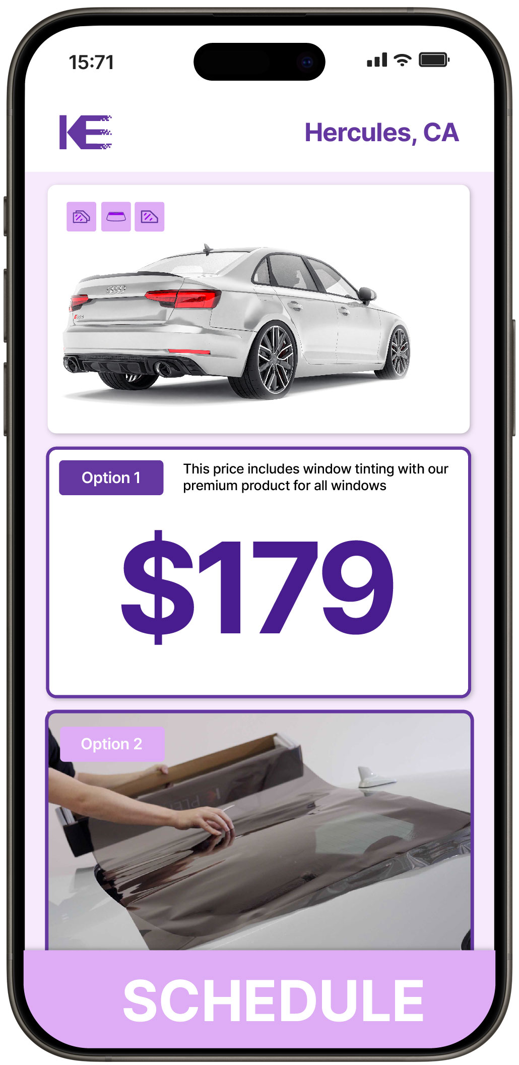 View Competitive Car Window Tinting Prices in Hercules, California