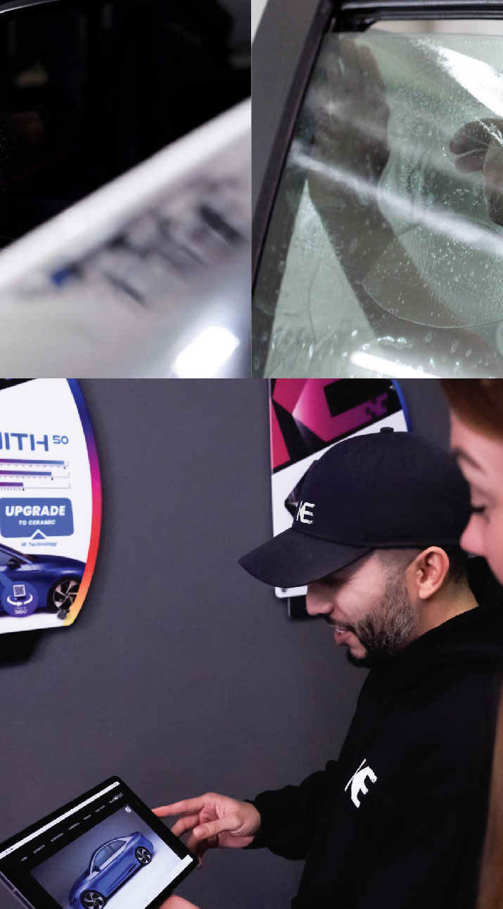 Kepler Dealer Showing Car Window Film Options to Customer in Jackson, New Jersey