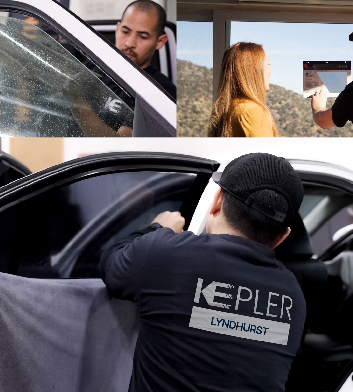 Automotive Window Tinting Expert Applying Film in Lyndhurst, New Jersey