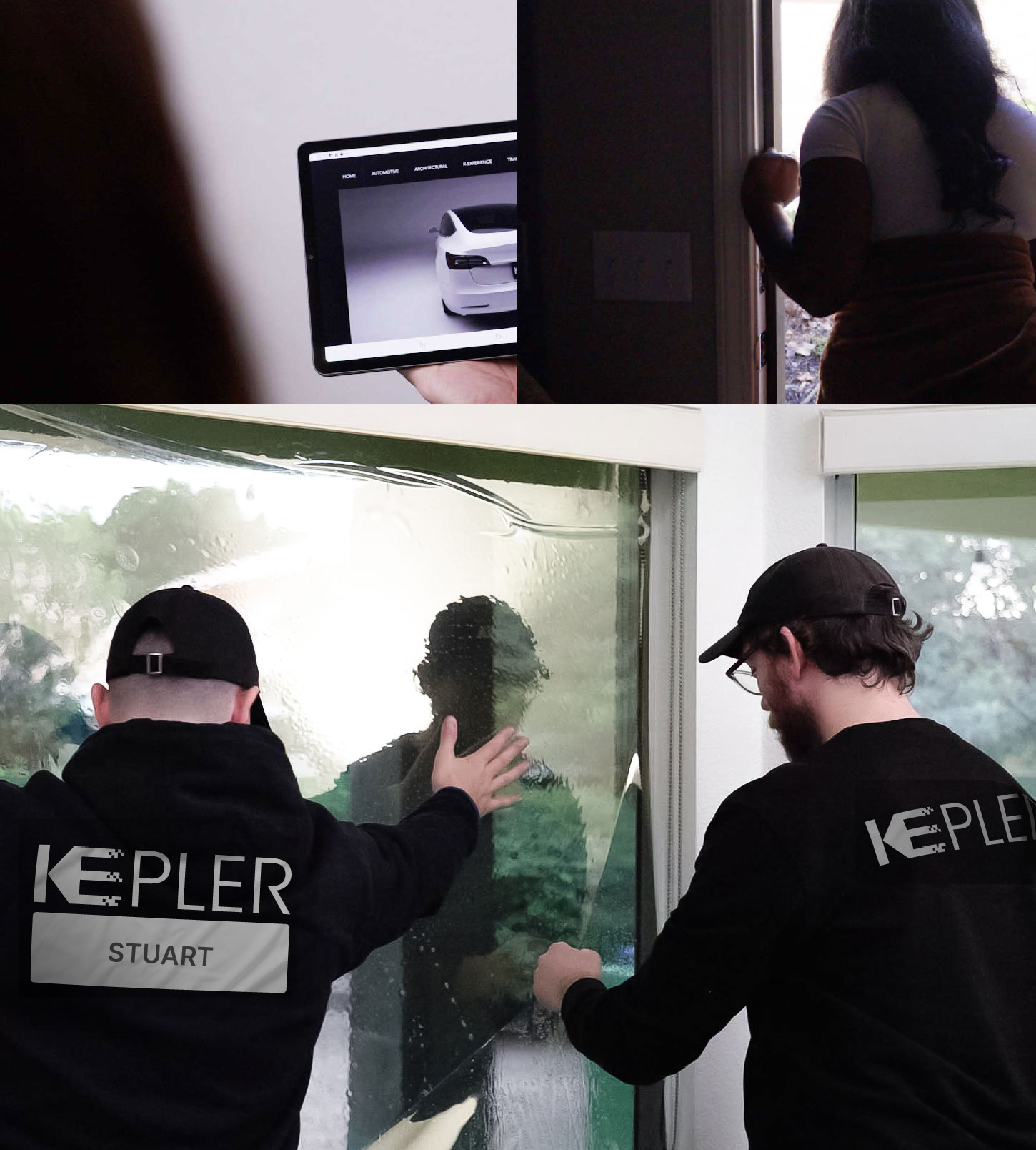 Expert Technician Installing Ceramic Window Tint to Home in Stuart