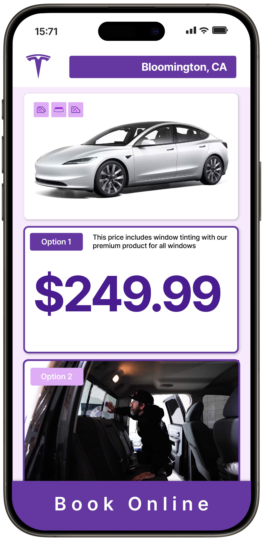 View Reasonable Tesla Window Tinting Prices in Bloomington, California