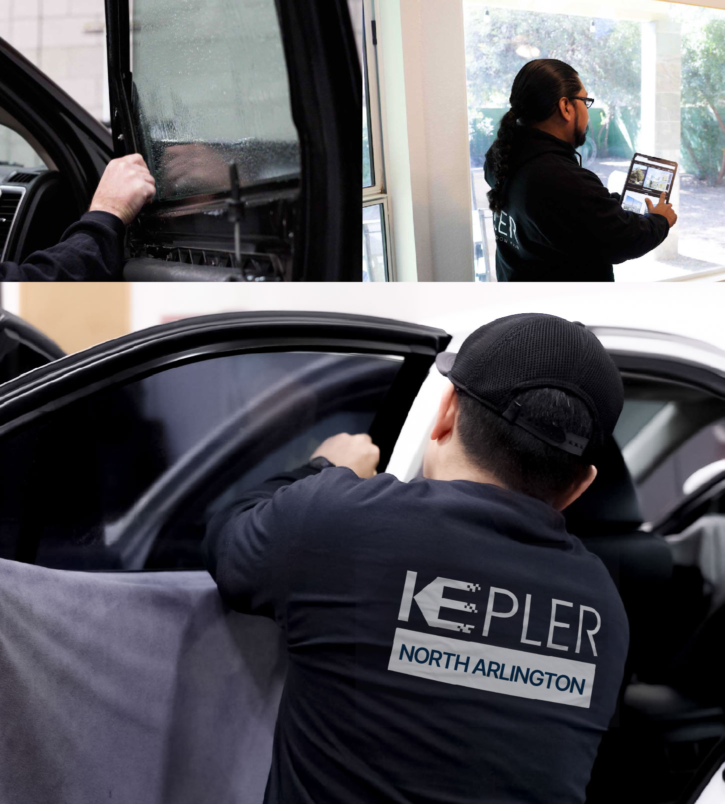Automotive Window Tinting Expert Applying Film in North Arlington, New Jersey