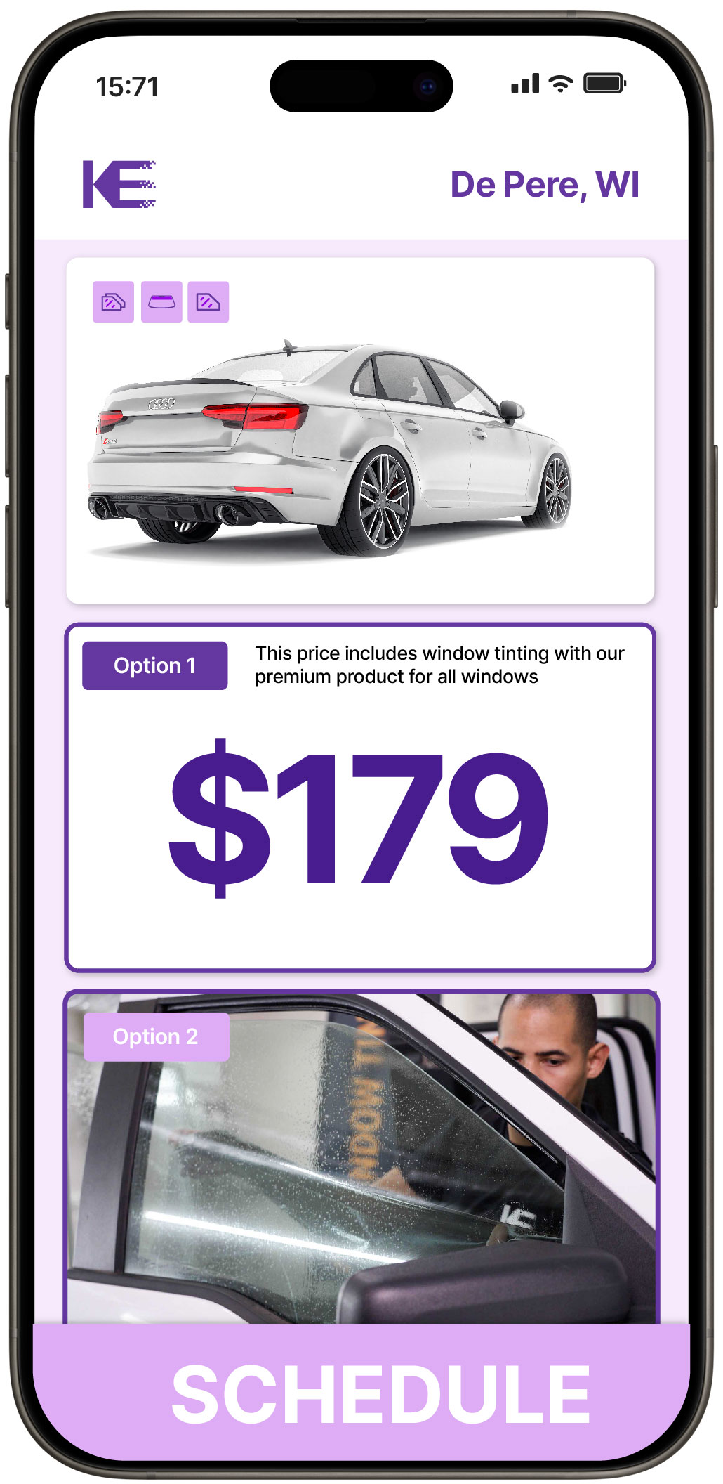 View Competitive Car Window Tinting Prices in De Pere, Wisconsin
