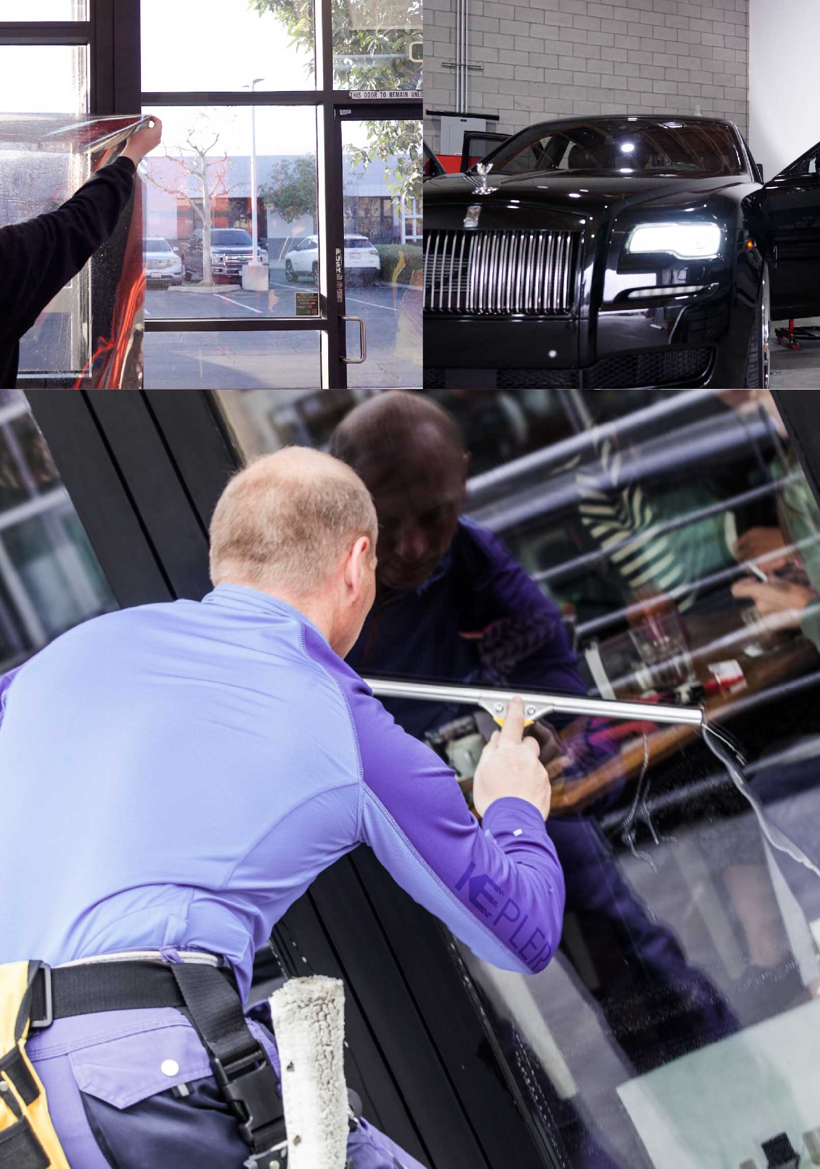 Kepler Professional Applying Anti-Graffiti Window Film to a North Westchester Shop Front