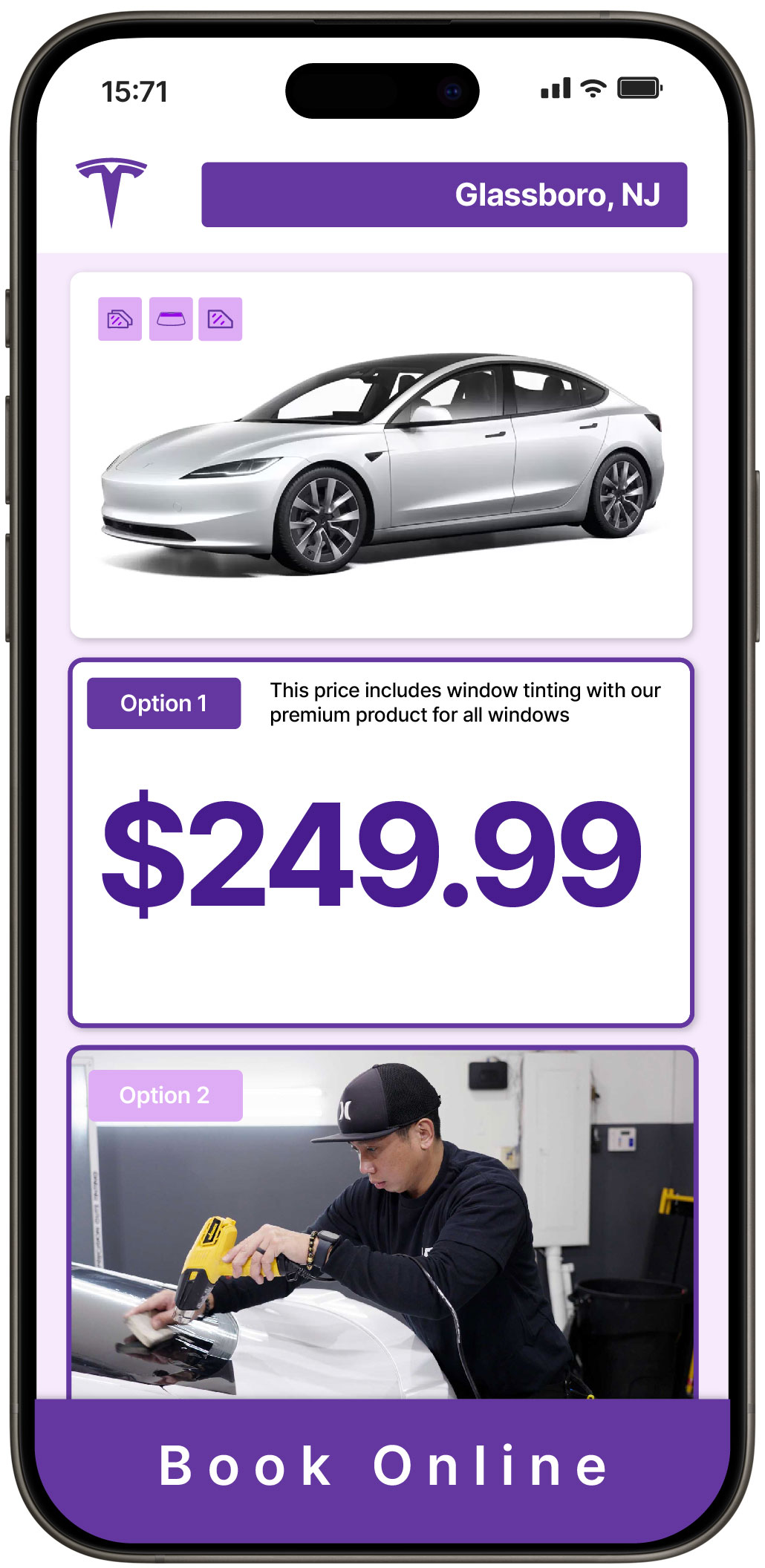 View Reasonable Tesla Window Tinting Prices in Glassboro, New Jersey
