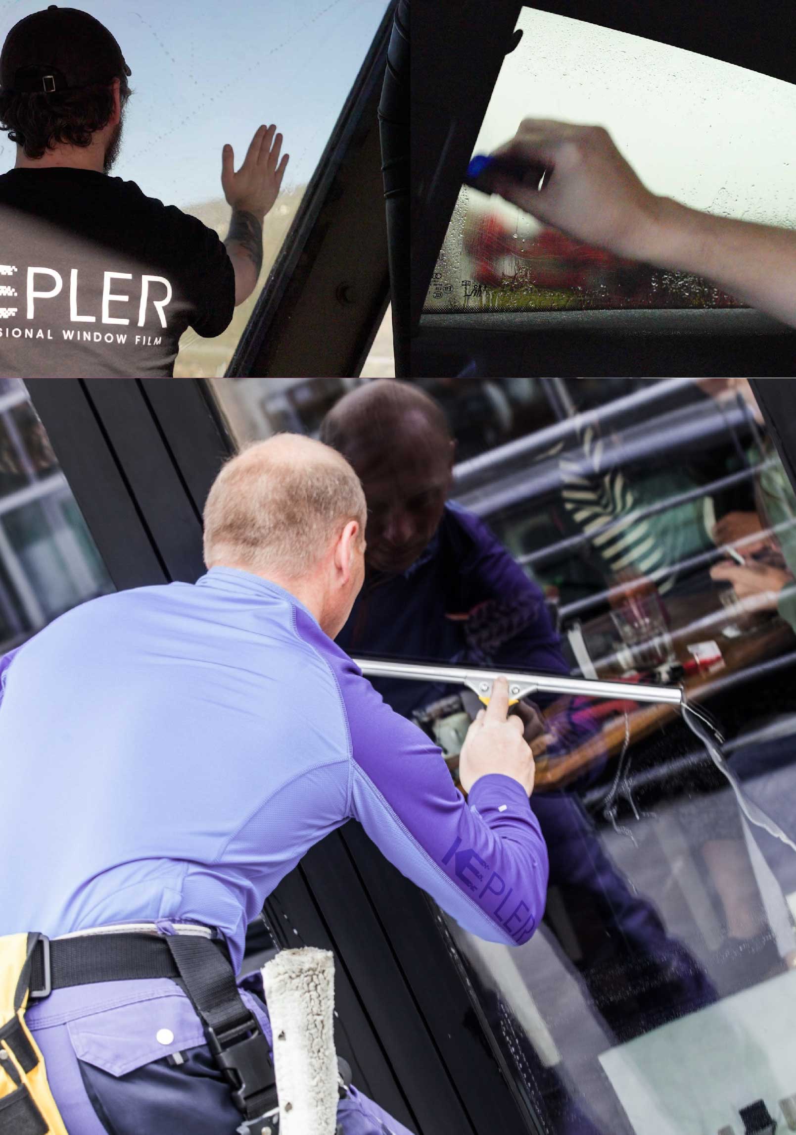 Kepler Professional Applying Anti-Graffiti Window Film to a Concord Shop Front
