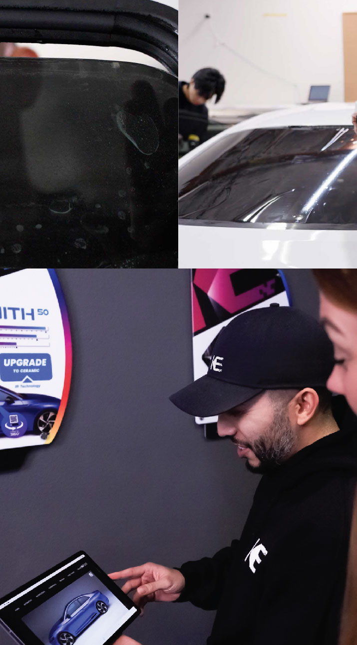 Kepler Dealer Showing Car Window Film Options to Customer in Greenfield, Indiana