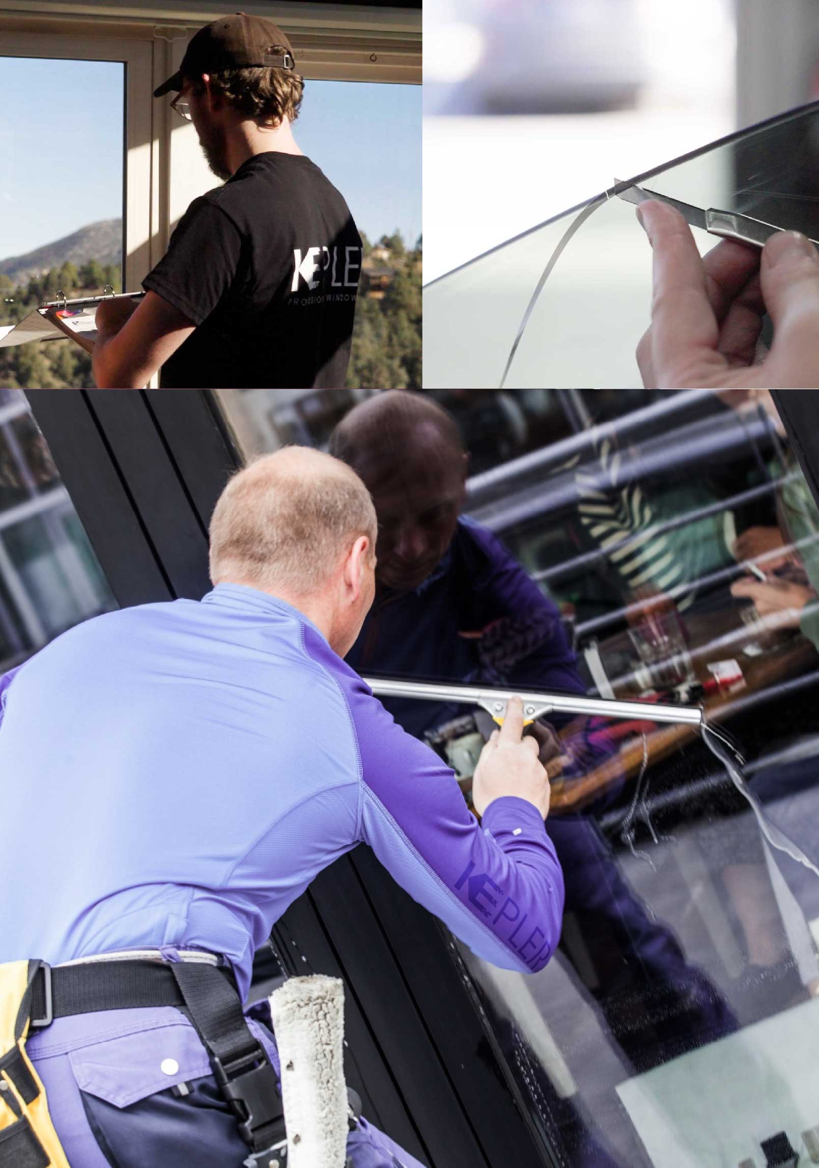 Kepler Professional Applying Anti-Graffiti Window Film to a Stuart Shop Front
