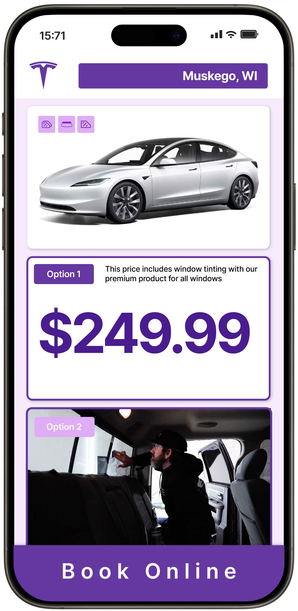 View Affordable Tesla Window Tinting Costs in Muskego, Wisconsin
