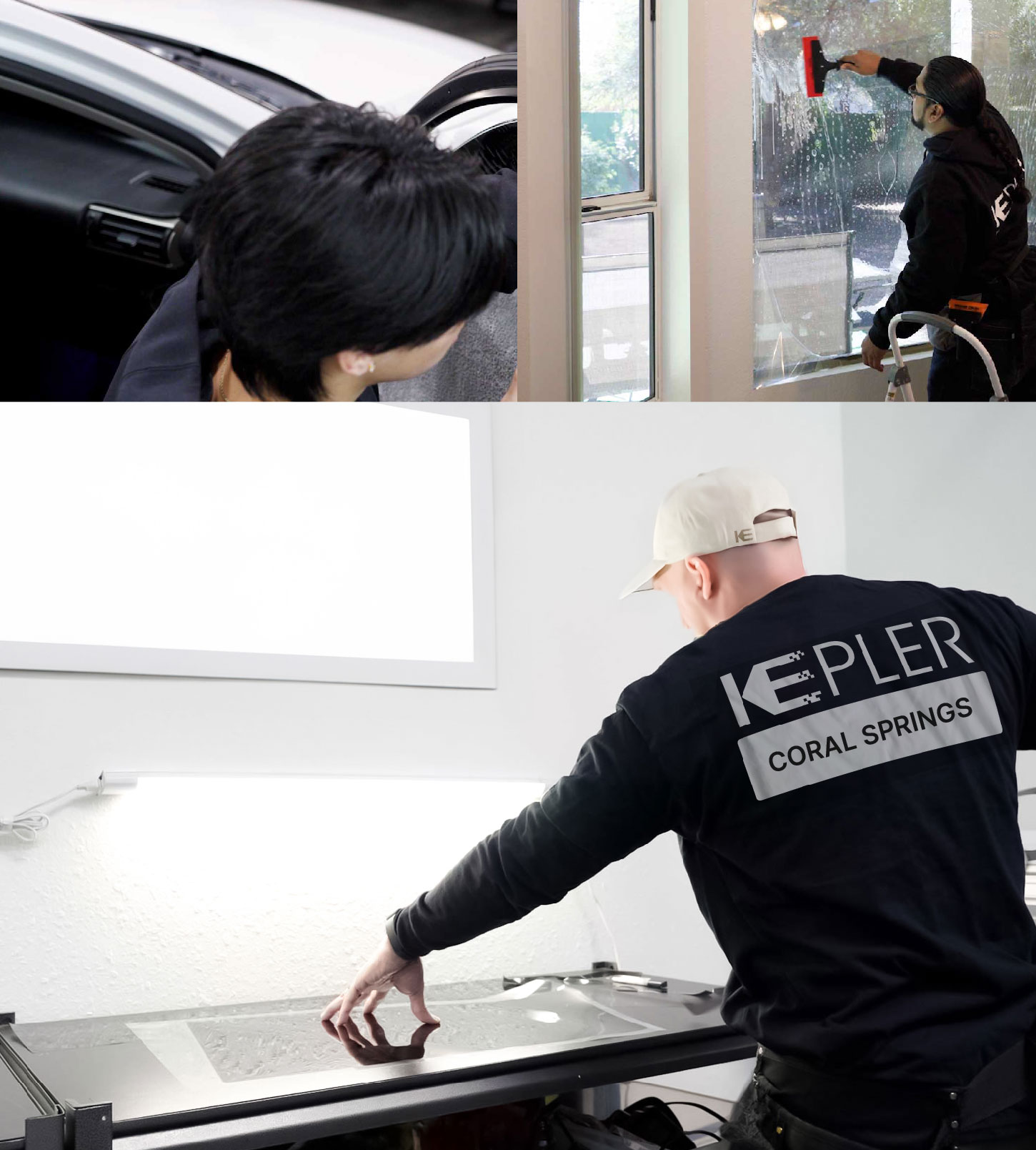 Window Tinting Specialist Cutting Film in Coral Springs, Florida