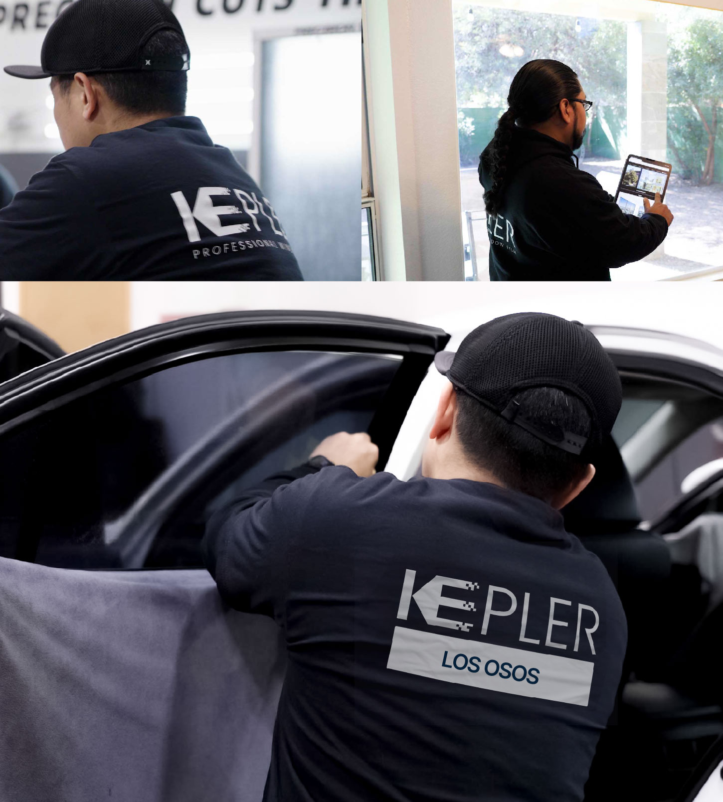 Automotive Window Tinting Expert Applying Film in Los Osos, California