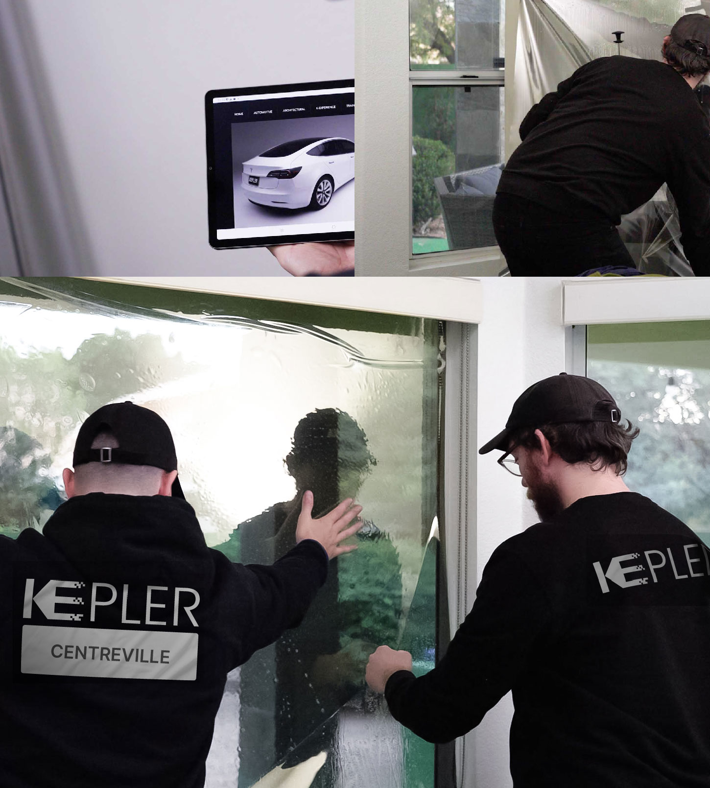 Kepler Technician Fitting Ceramic Window Tint to Home in Centreville