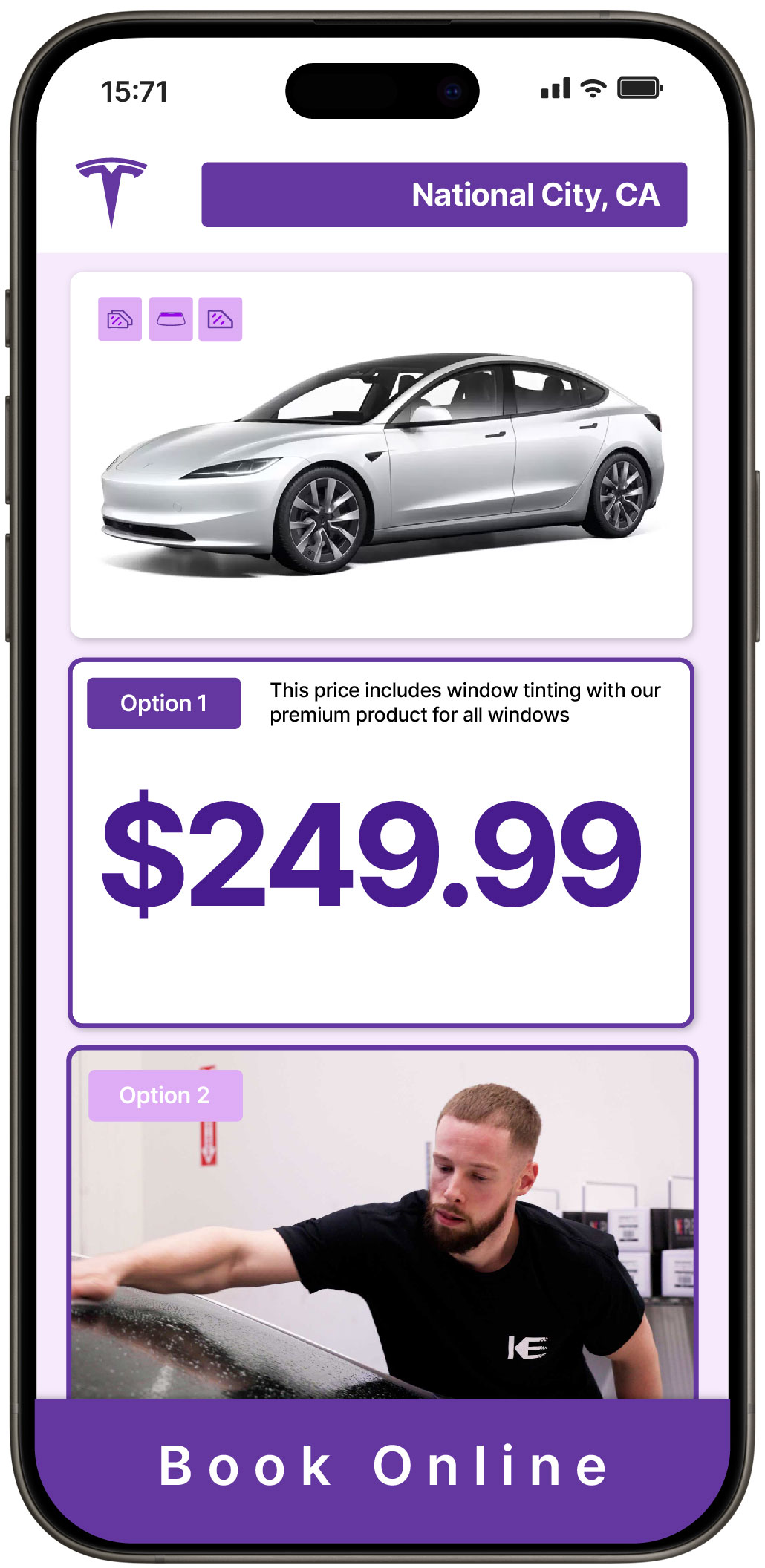 View Affordable Tesla Window Tinting Prices in National City, California
