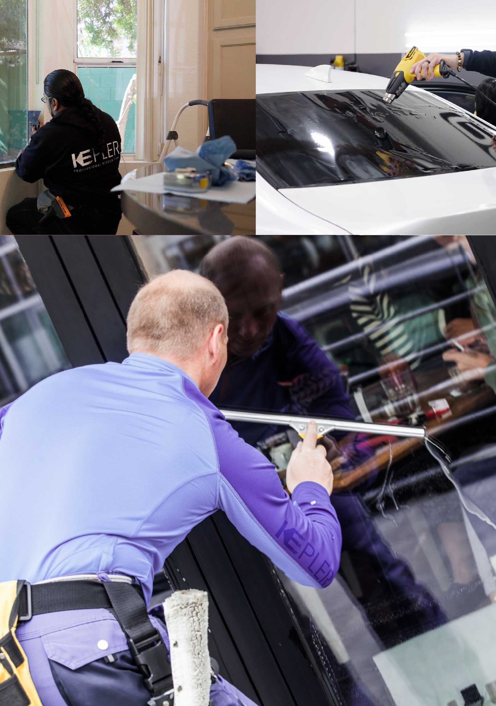Kepler Skilled Applying Anti-Graffiti Window Film to a Christiansburg Shop Front