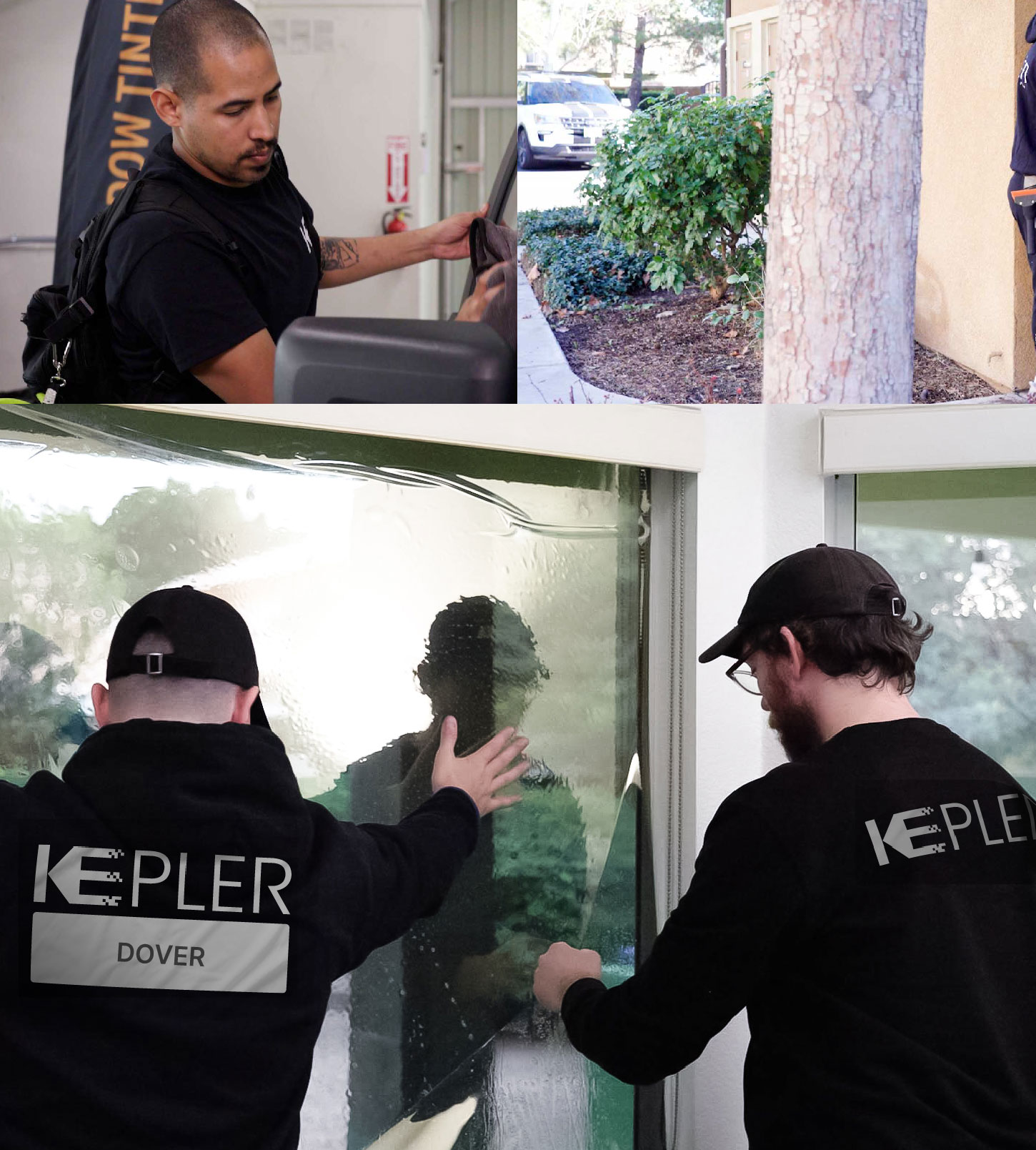 Expert Technician Installing High-tech Window Tint to Home in Dover