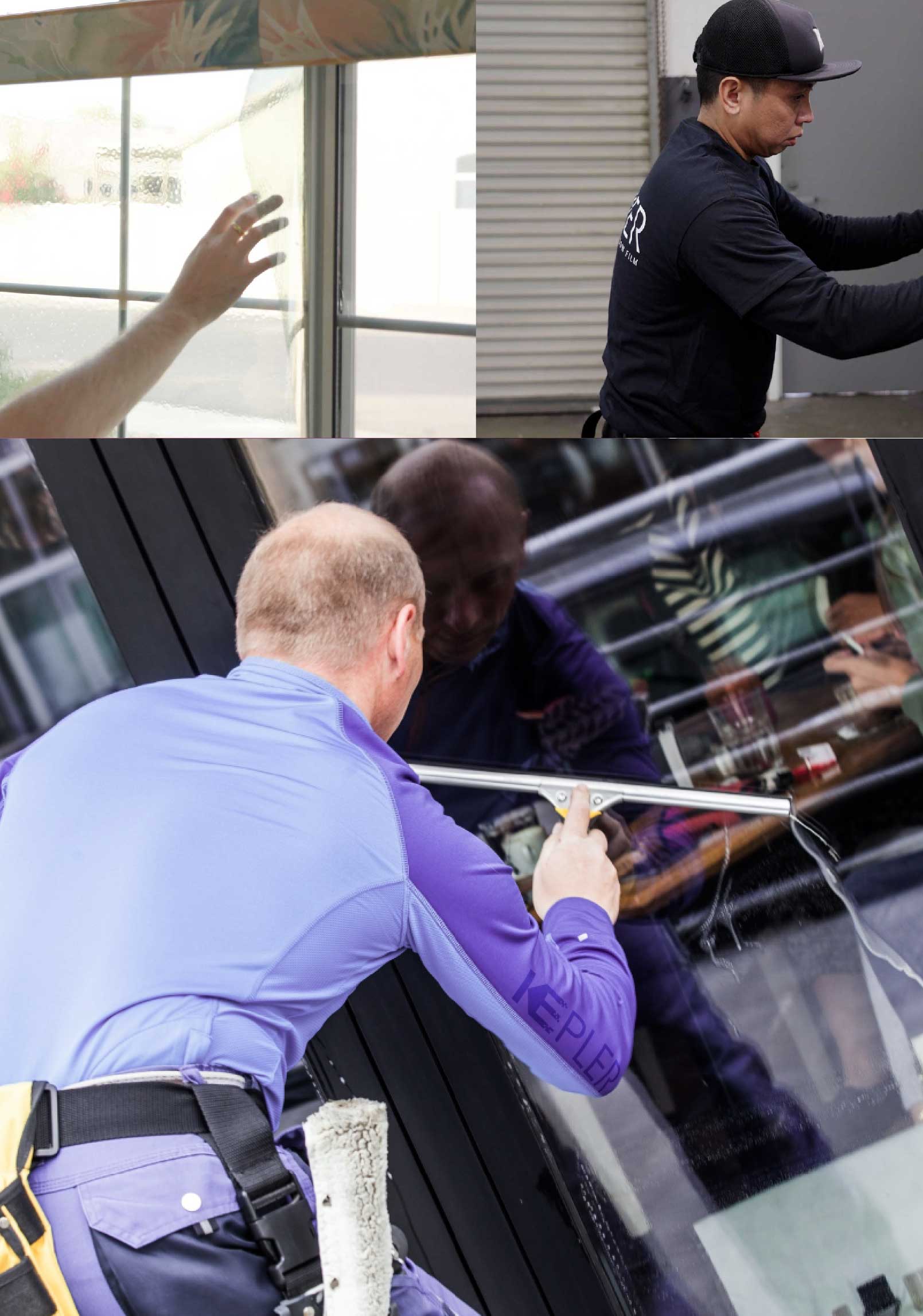 Kepler Skilled Applying Anti-Graffiti Window Film to a San Francisco Shop Front