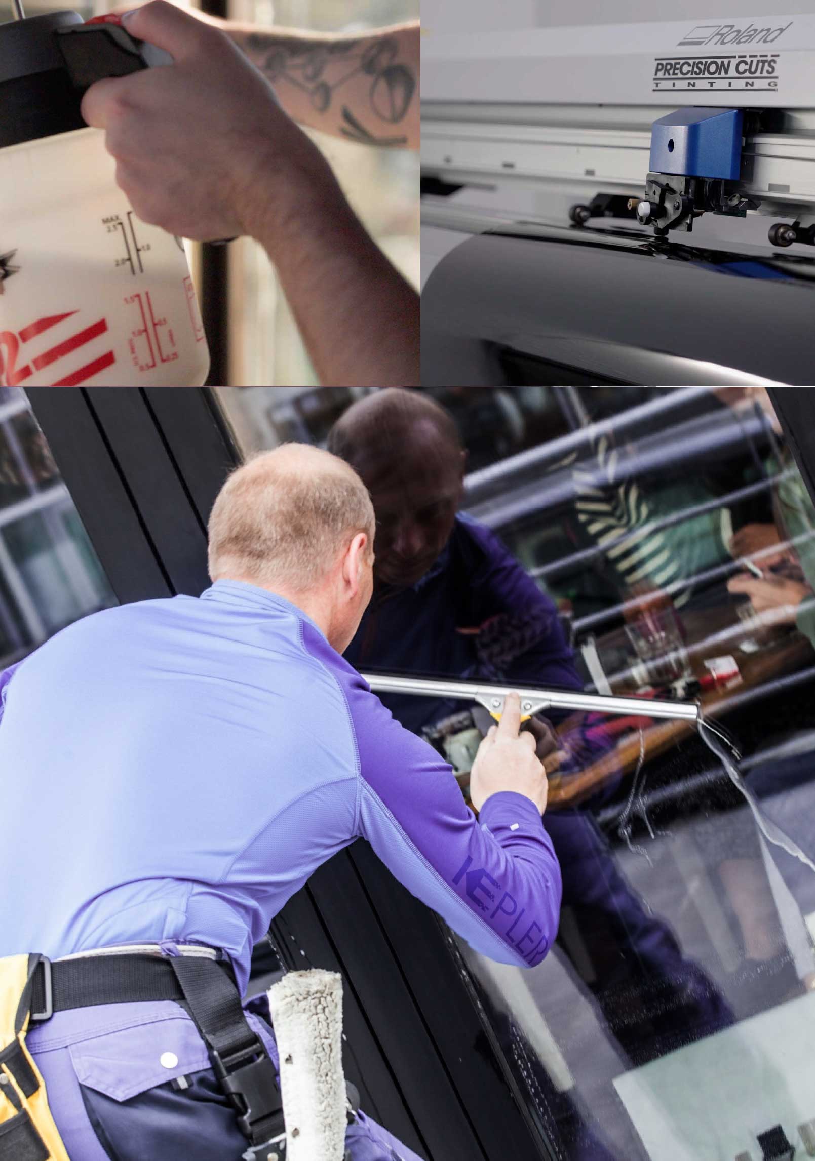Kepler Skilled Applying Anti-Graffiti Window Film to a Leawood Shop Front