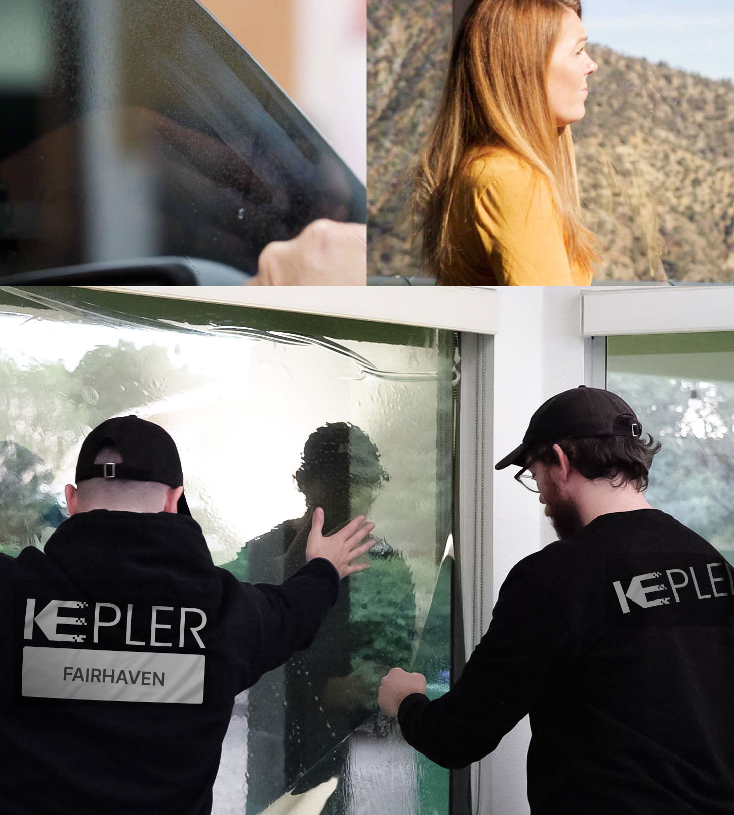 Kepler Technician Fitting Ceramic Window Tint to Home in Fairhaven