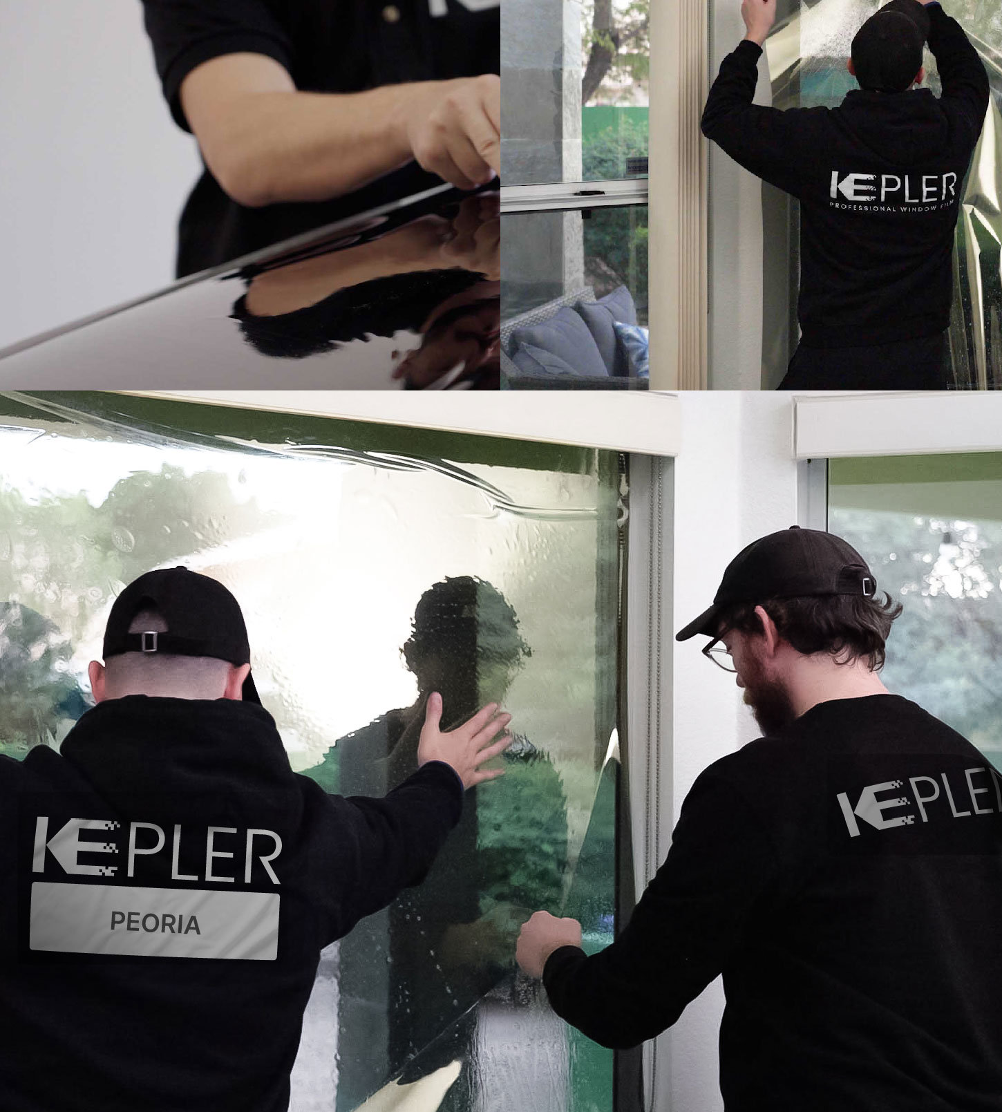 Kepler Technician Fitting Advanced Window Tint to Home in Peoria