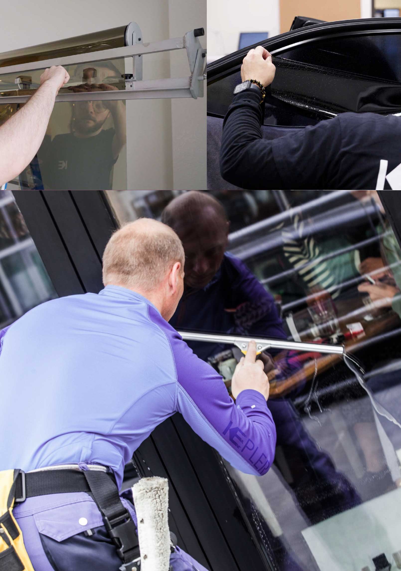 Kepler Skilled Applying Anti-Graffiti Window Film to a North Arlington Shop Front