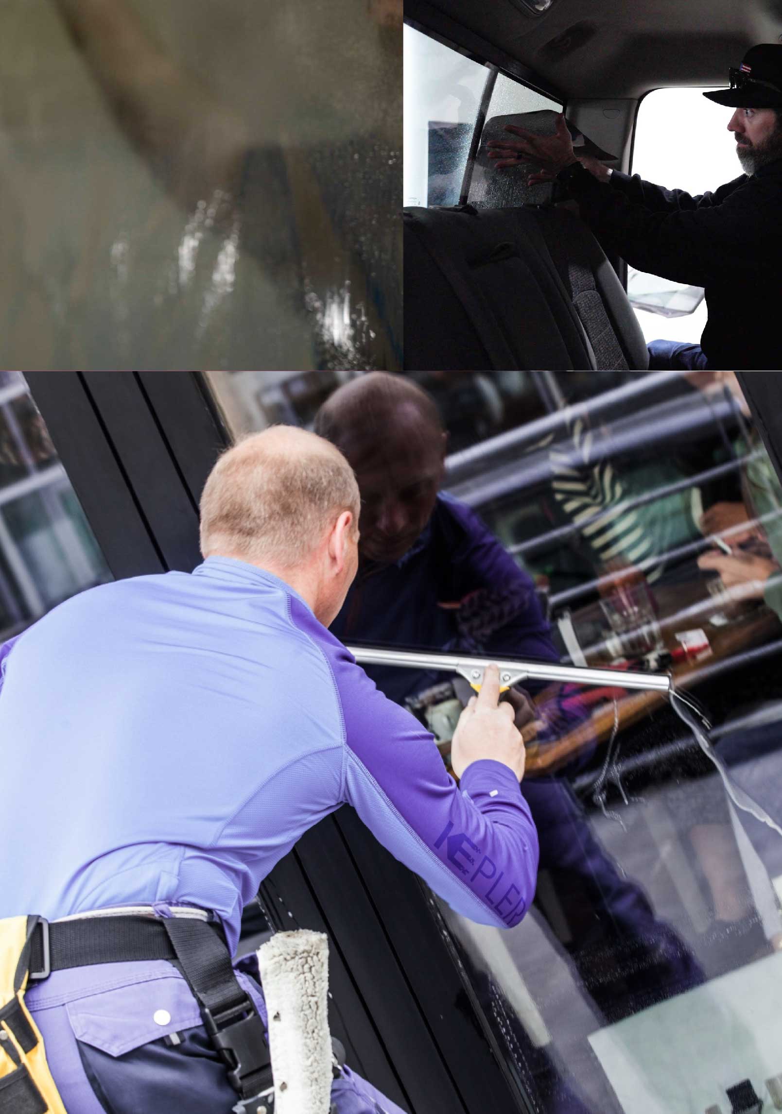 Kepler Skilled Applying Anti-Graffiti Window Film to a Fleming Island Shop Front